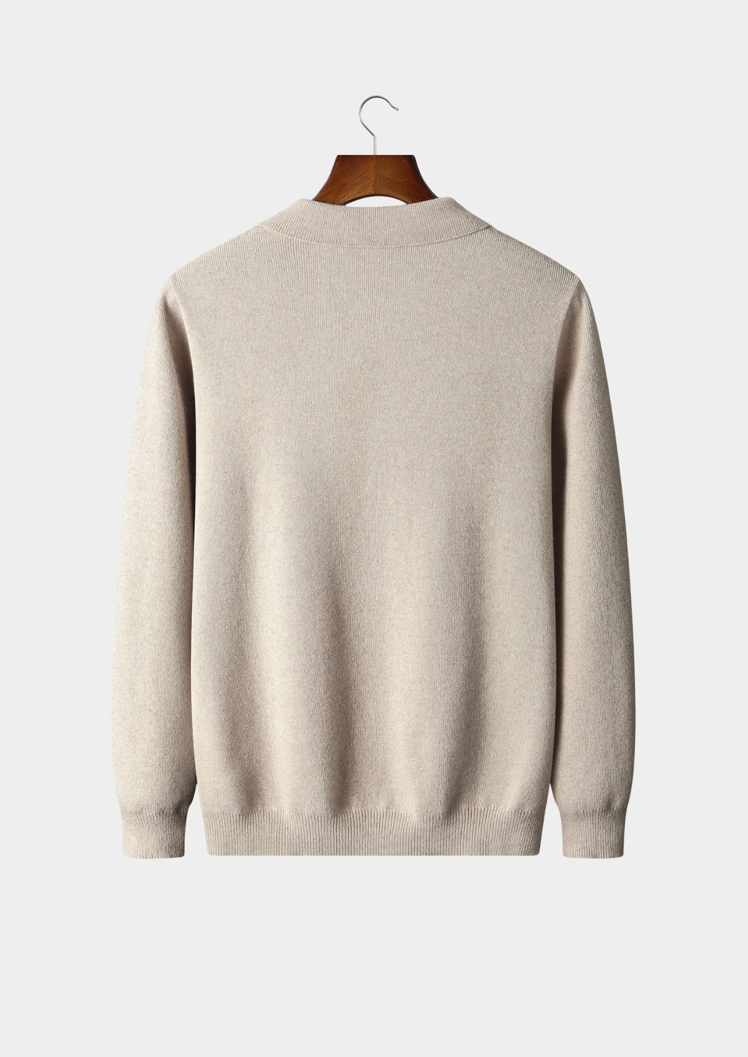 Pure Extra-Fine Merino Wool Zip Polo Cardigan