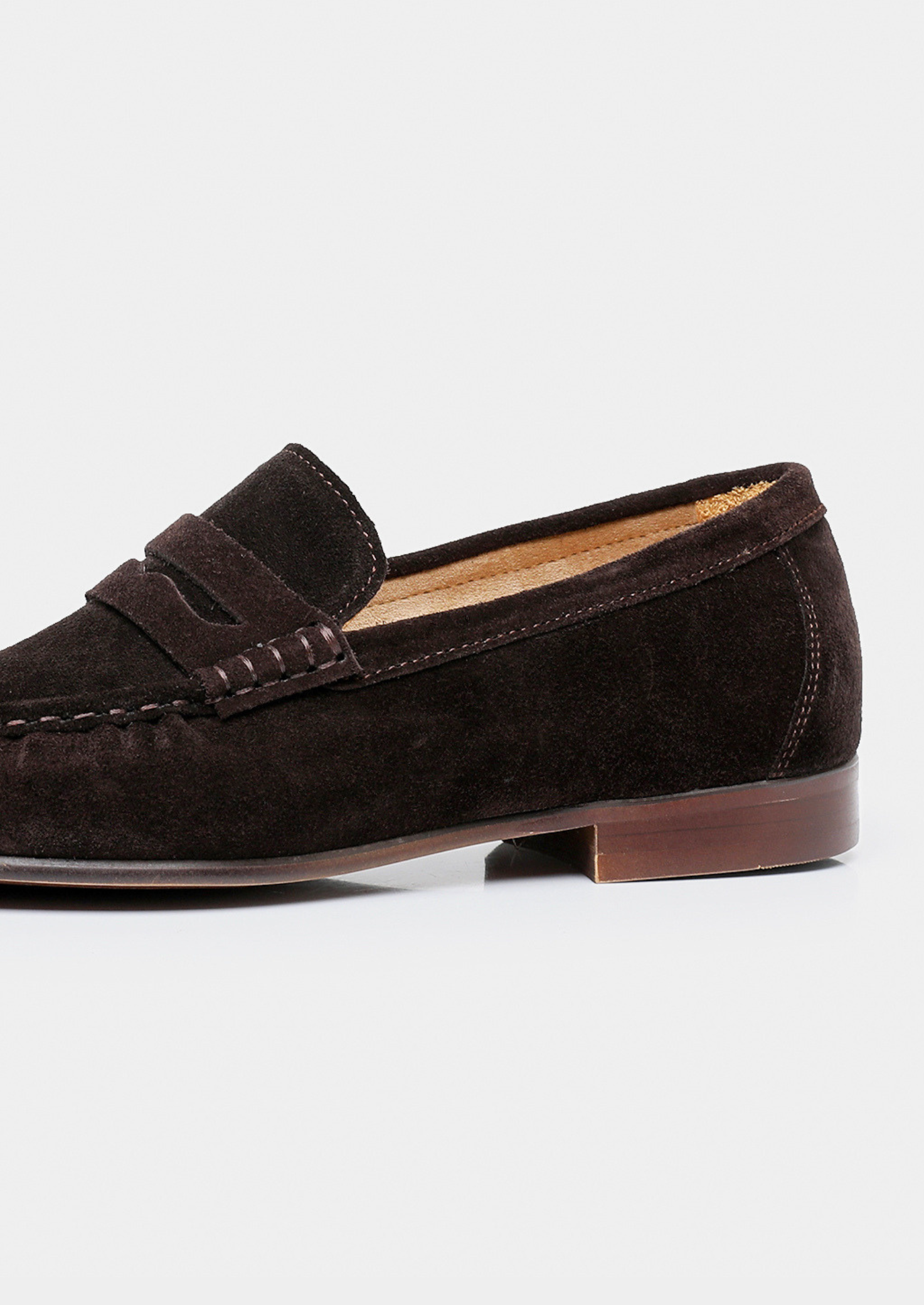 COFFEE CLASSIC PENNY SUEDE LOAFERS