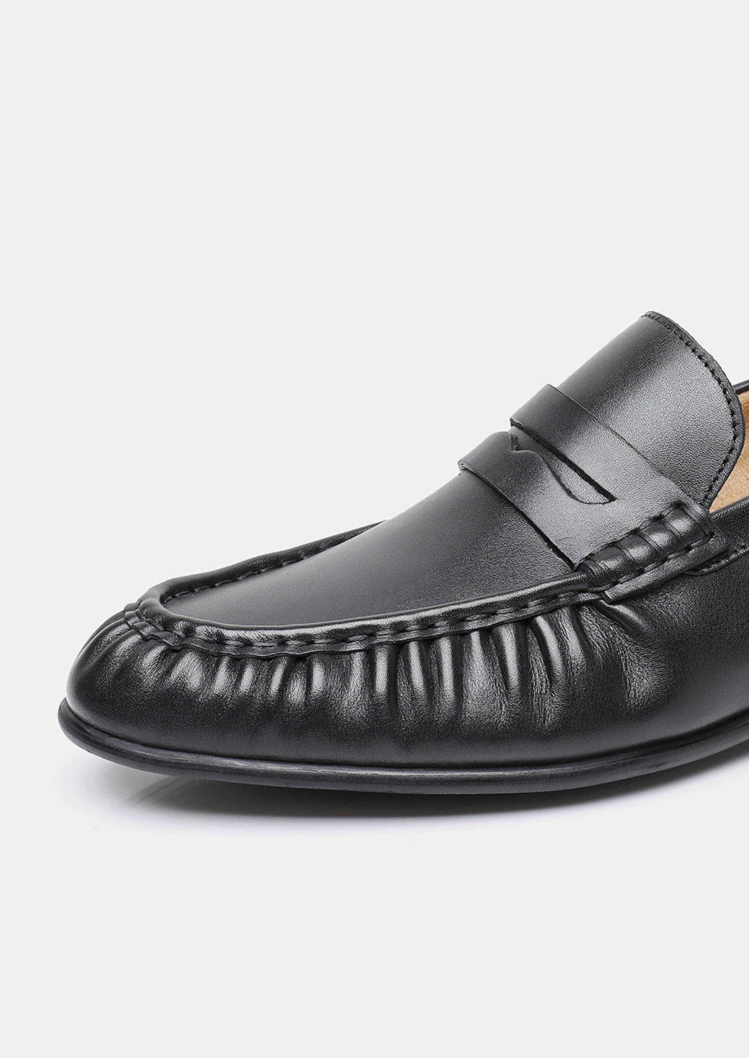 BLACK CLASSIC PENNY LEATHER LOAFERS