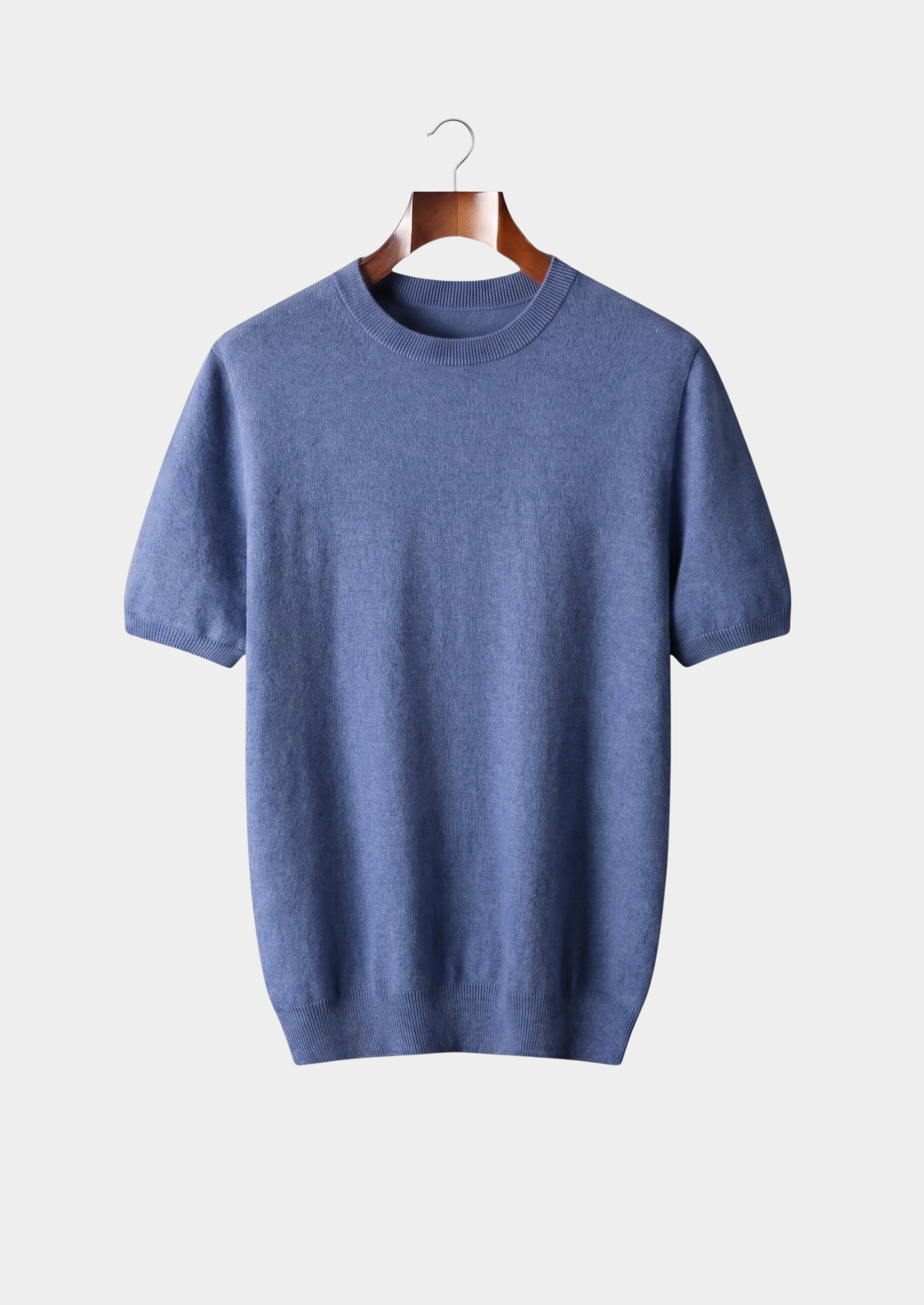 Premium Cashmere Classic Crewneck T-Shirt - Deep Atlantic
