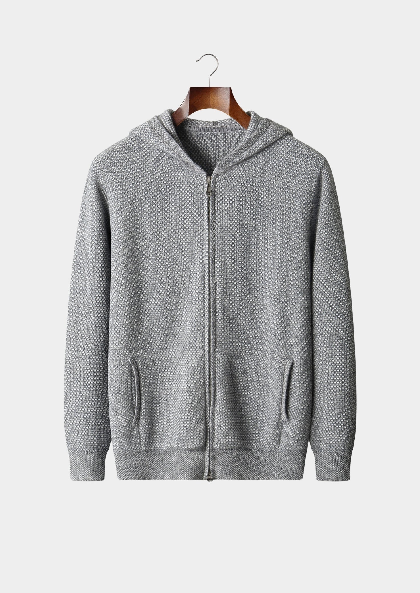Pure Extra-Fine Merino Wool Jaquard Hoodie