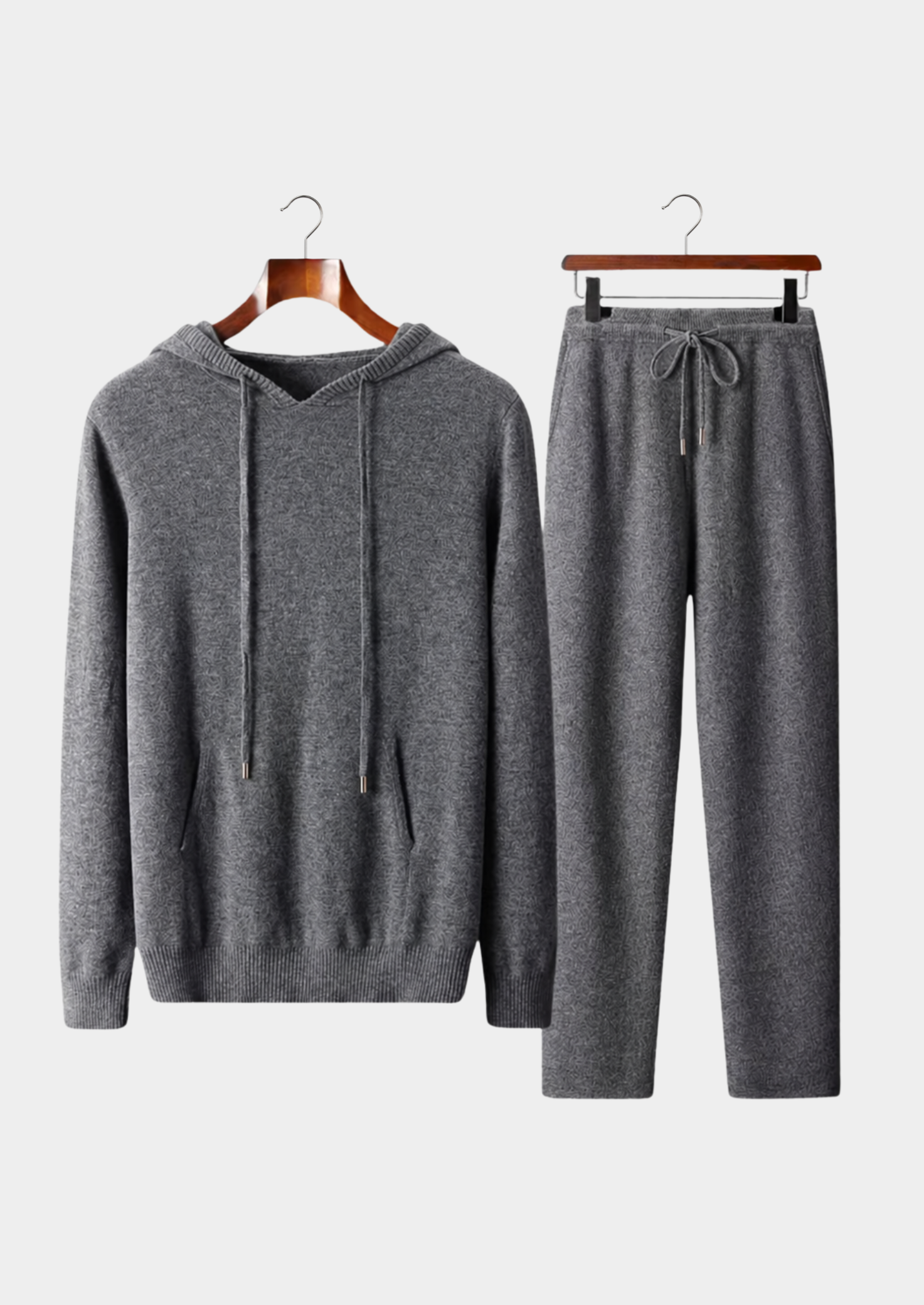 PURE EXTRA-FINE MERINO WOOL DARK GRAY SAVRO SET
