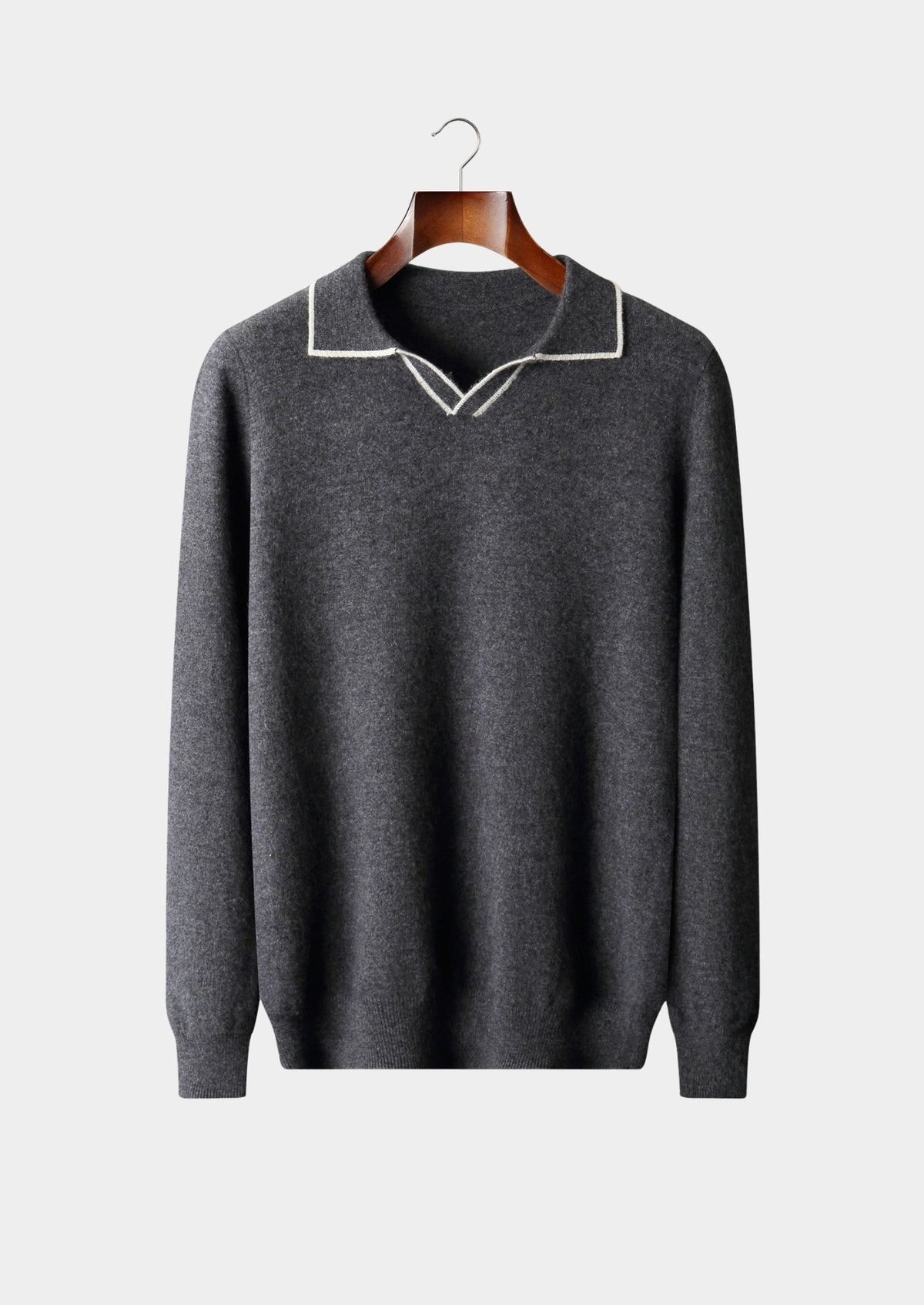 Premium Cashmere Buttonless Contrast Polo