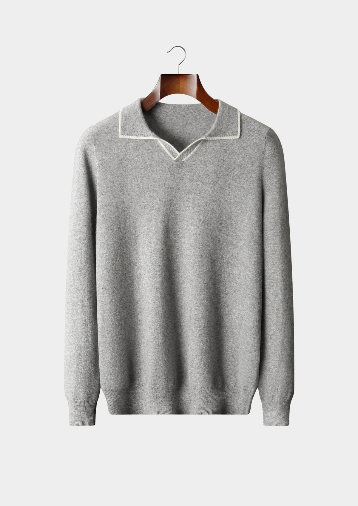 Premium Cashmere Buttonless Contrast Polo