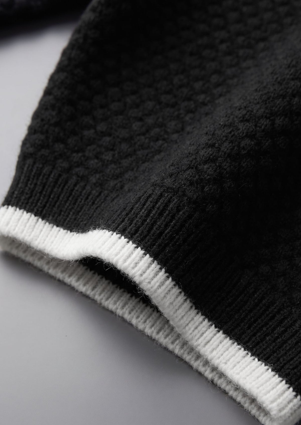 Premium Cashmere Black Two-Tone Polo