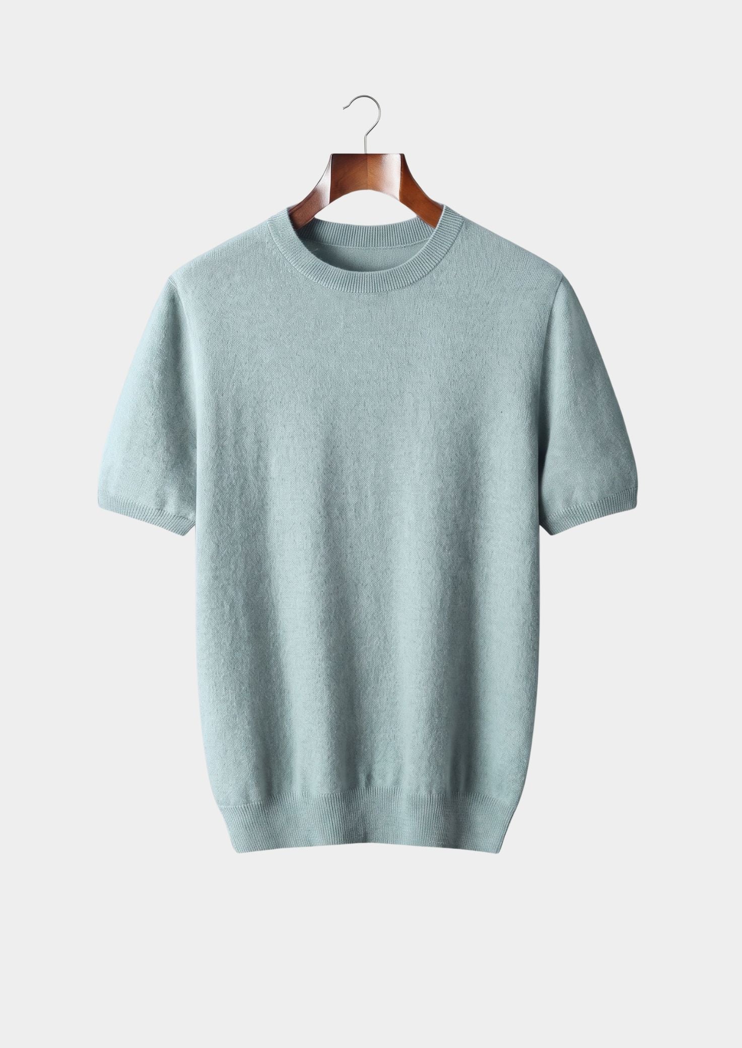 Premium Cashmere Classic Crewneck T-Shirt - Turquoise