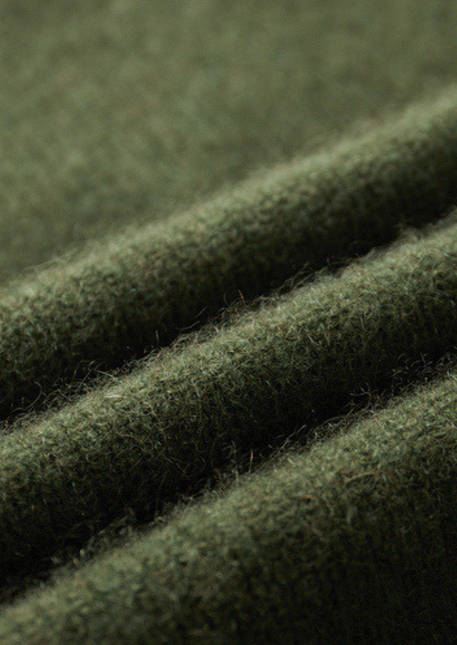 PURE CASHMERE OLIVE RIBBED HALF ZIP