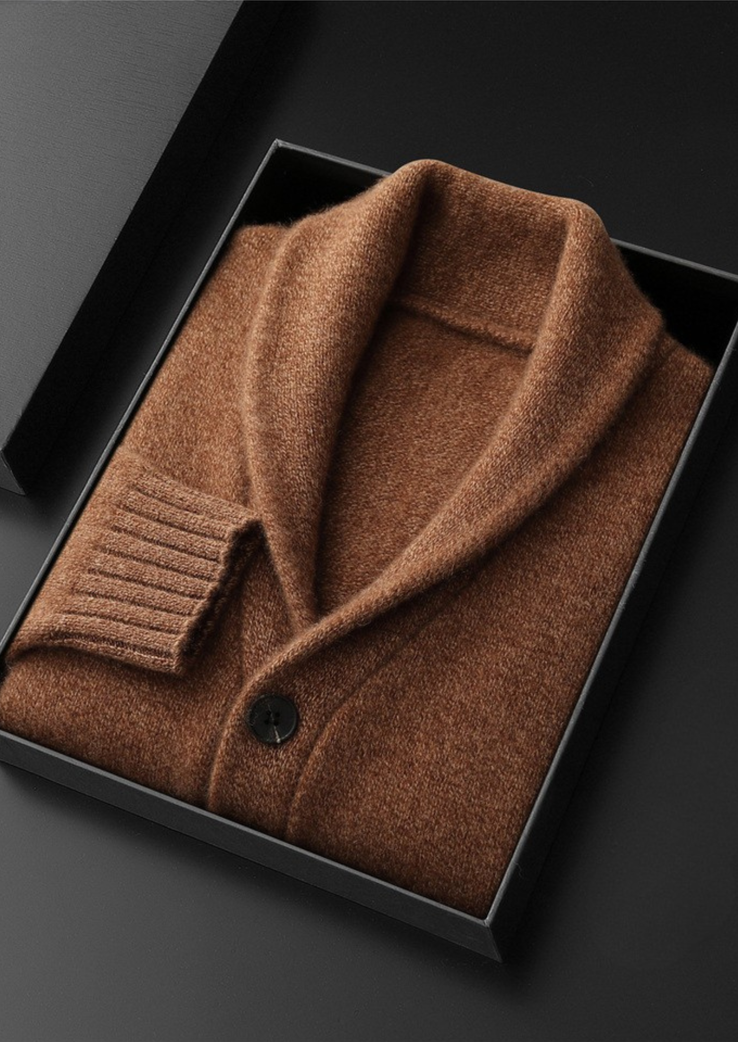PURE CASHMERE SHAWL COLLAR CARDIGAN