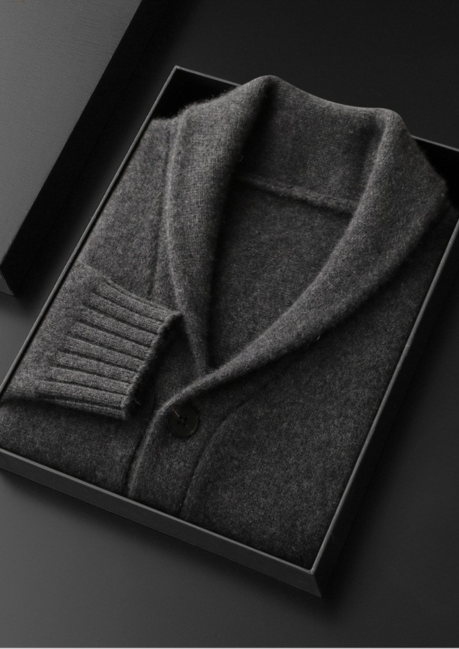 PURE CASHMERE SHAWL COLLAR CARDIGAN