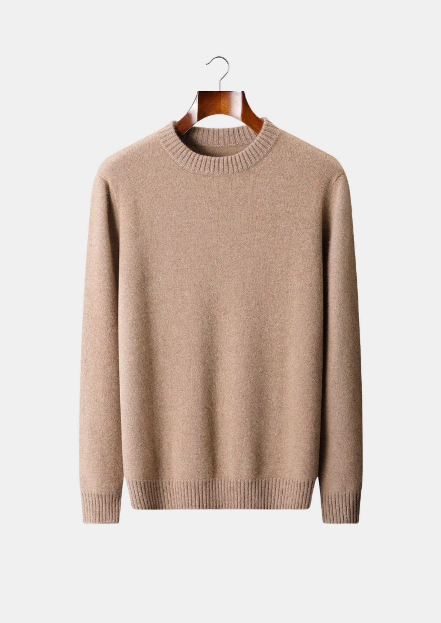 PURE CASHMERE BEIGE ESSENTIAL CREWNECK
