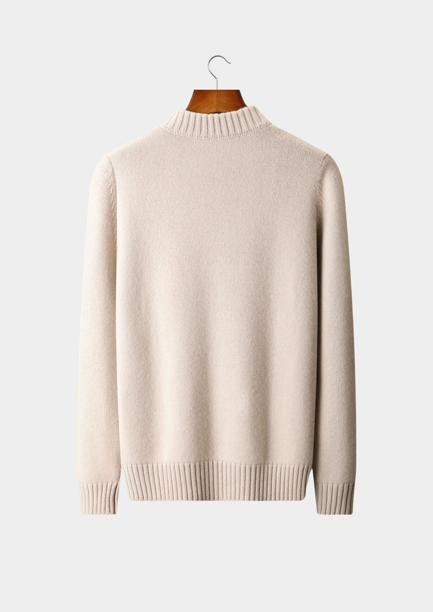 PURE CASHMERE OFF WHITE HALF ZIP SWEATER
