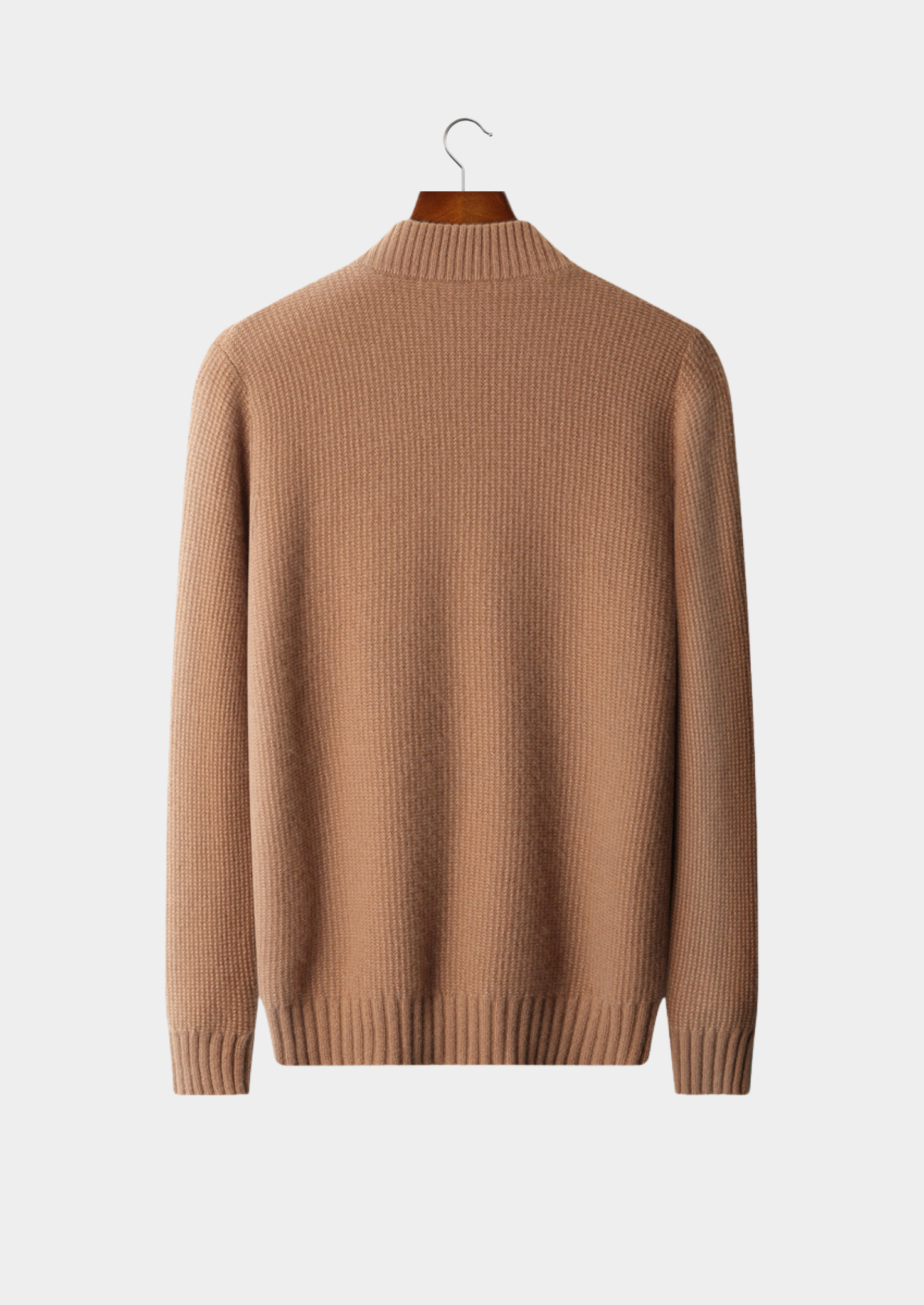 PURE CASHMERE MUSTARD RIBBED ZIP CARDIGAN