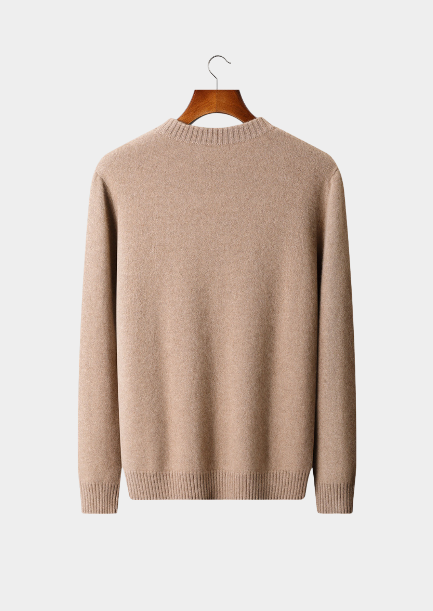 PURE CASHMERE BEIGE ESSENTIAL CREWNECK