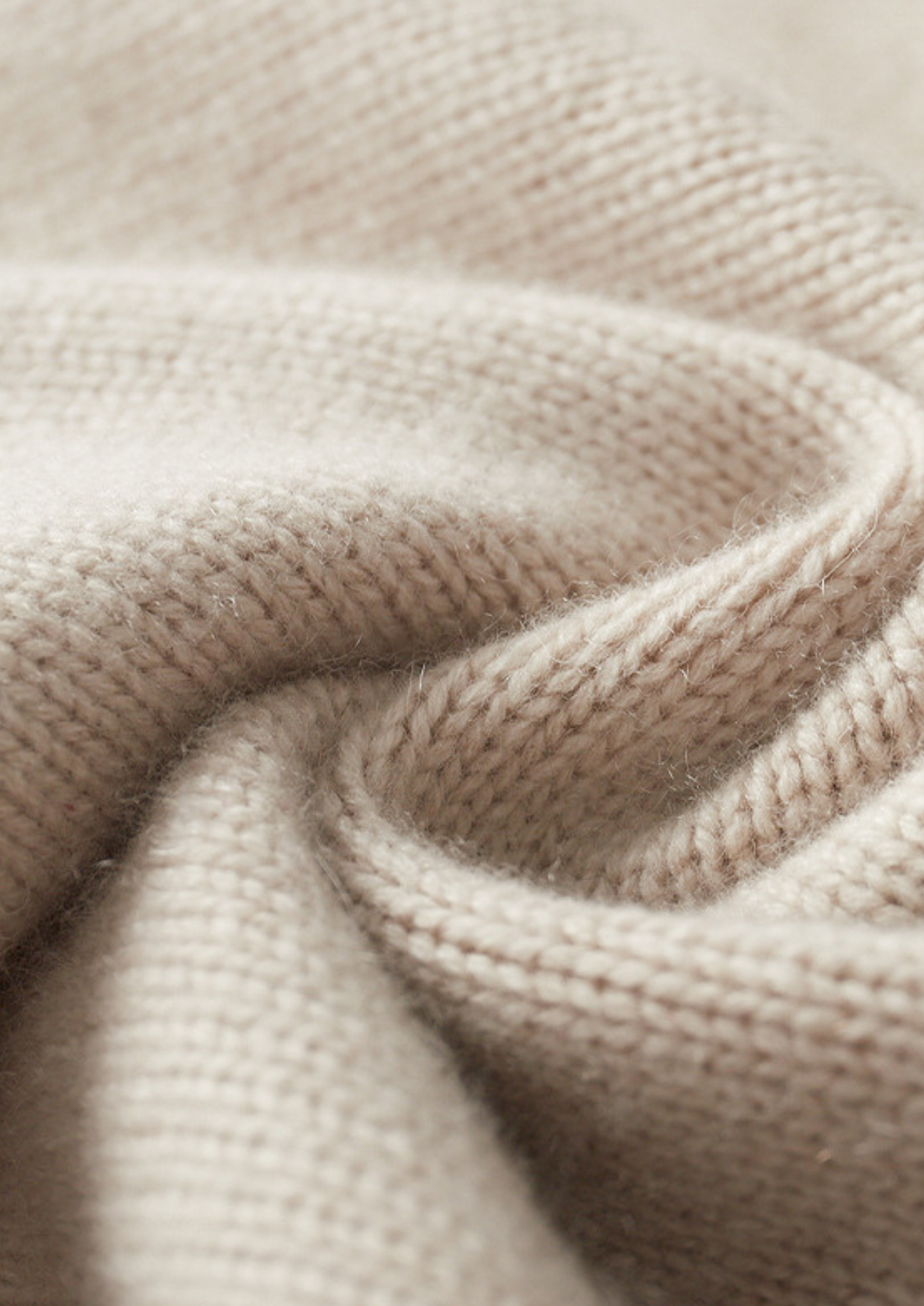 PURE CASHMERE OFF WHITE HALF ZIP SWEATER