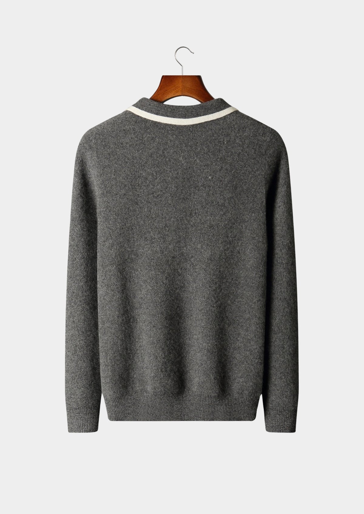 Pure Extra-Fine Merino Wool Contrast Zip Polo