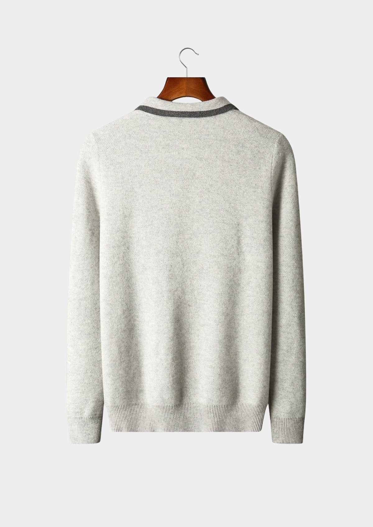 Pure Extra-Fine Merino Wool Contrast Zip Polo