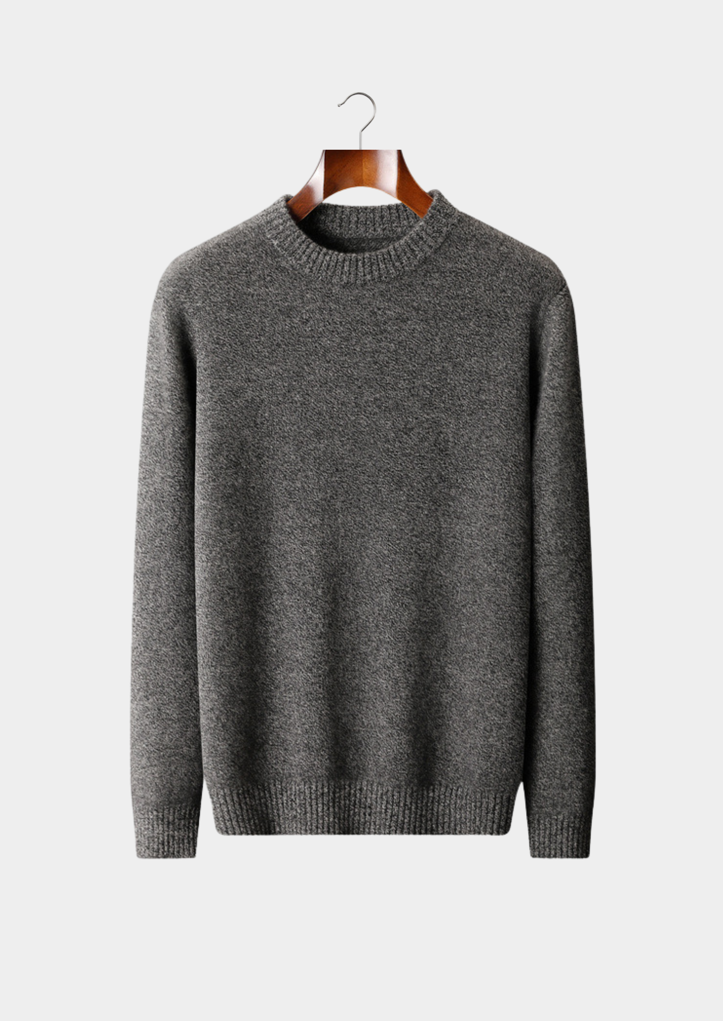 PURE CASHMERE GRAY ESSENTIAL CREWNECK