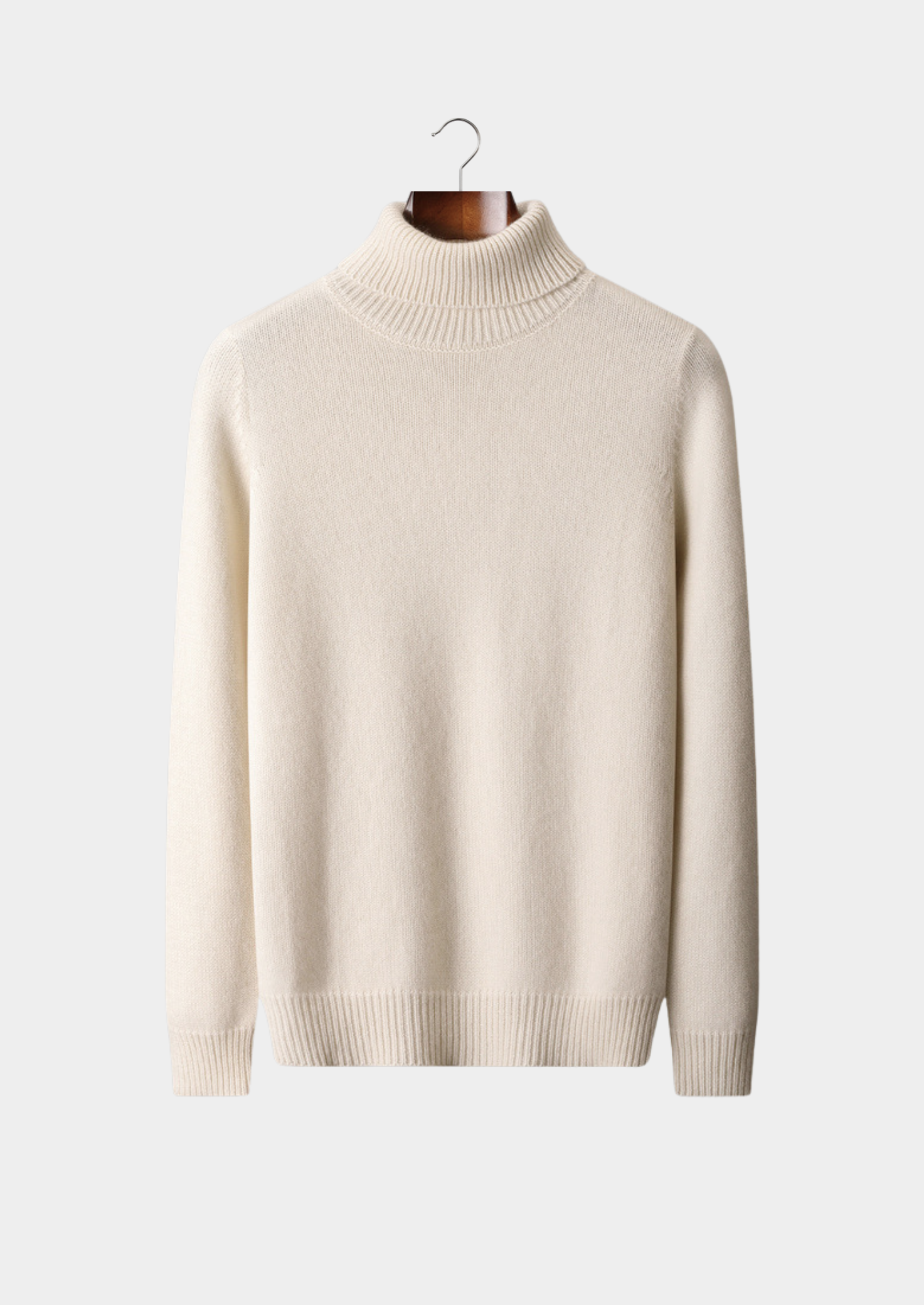PURE CASHMERE IVORY ESSENTIAL ROLLNECK