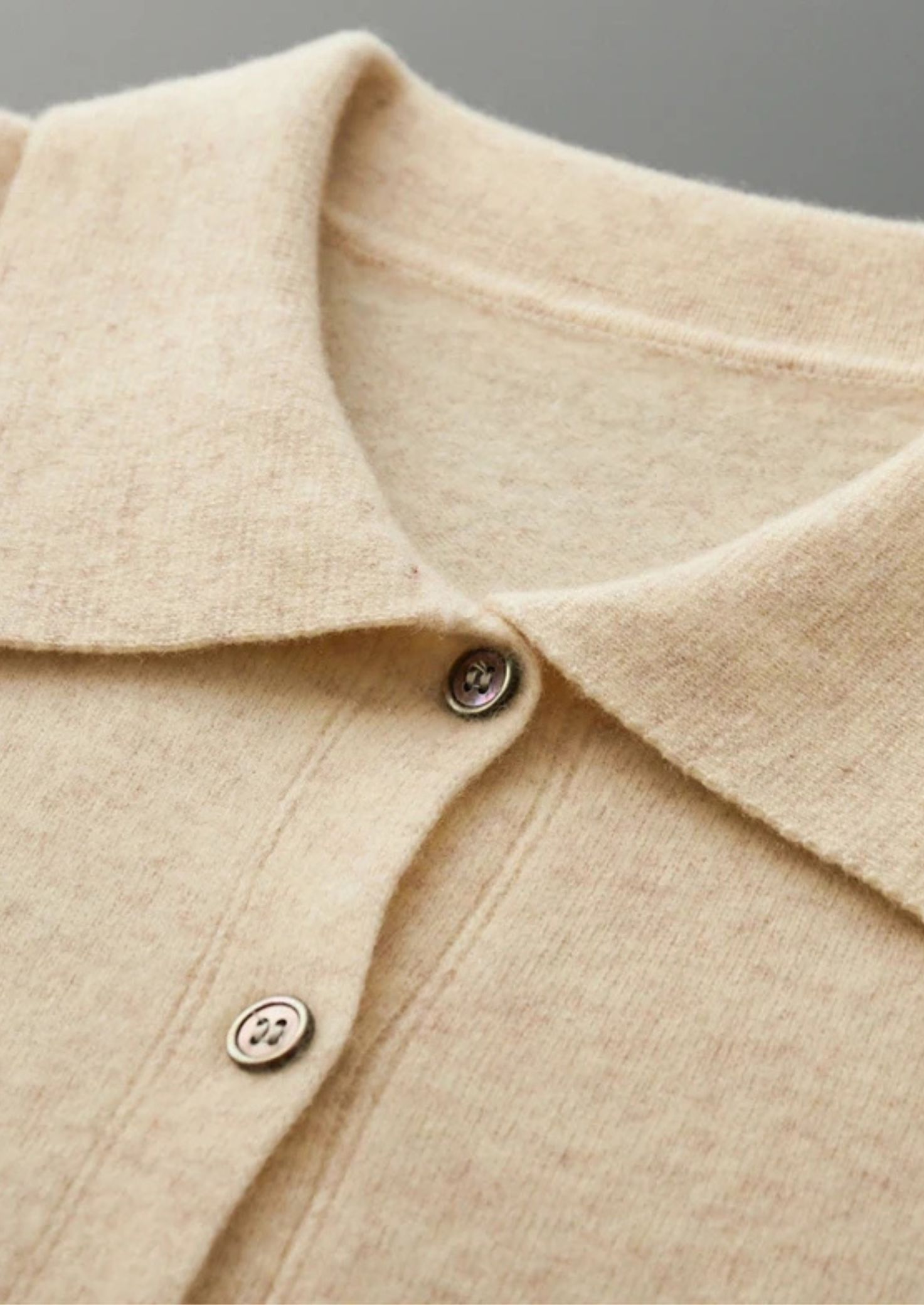 PURE EXTRA-FINE MERINO WOOL POLO CARDIGAN