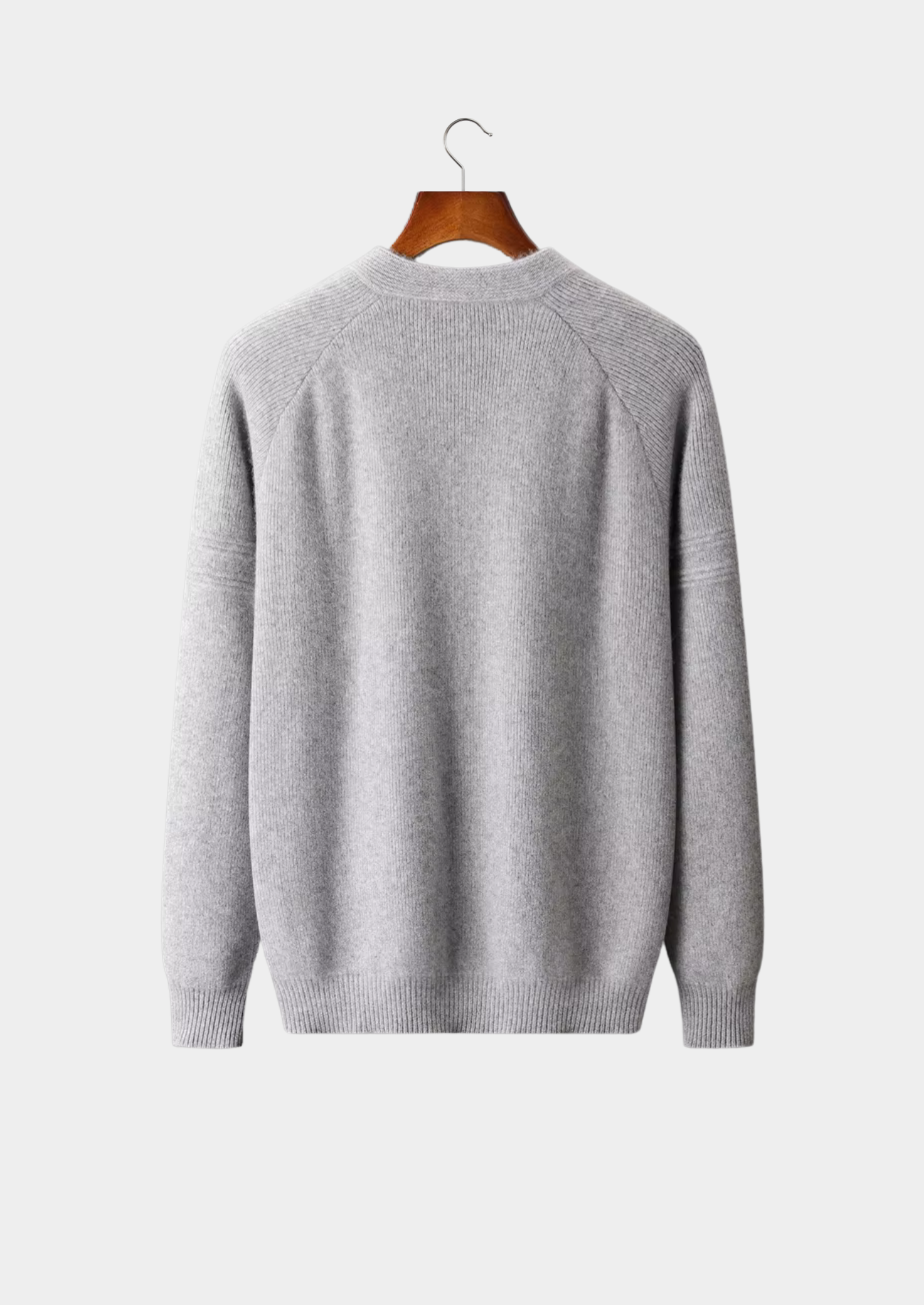 PURE EXTRA-FINE MERINO WOOL RIBBED ZIP CARDIGAN