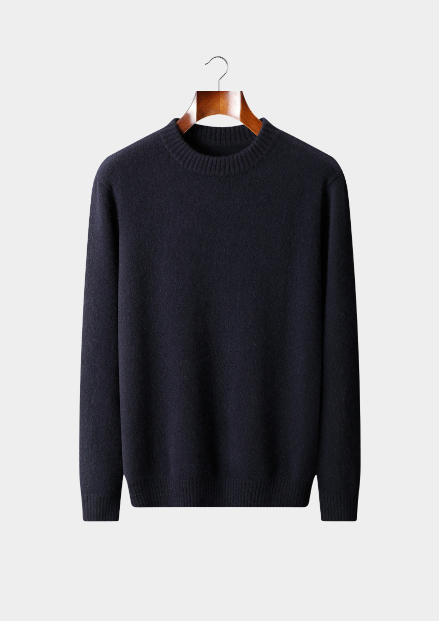 PURE CASHMERE NAVY BLUE ESSENTIAL CREWNECK