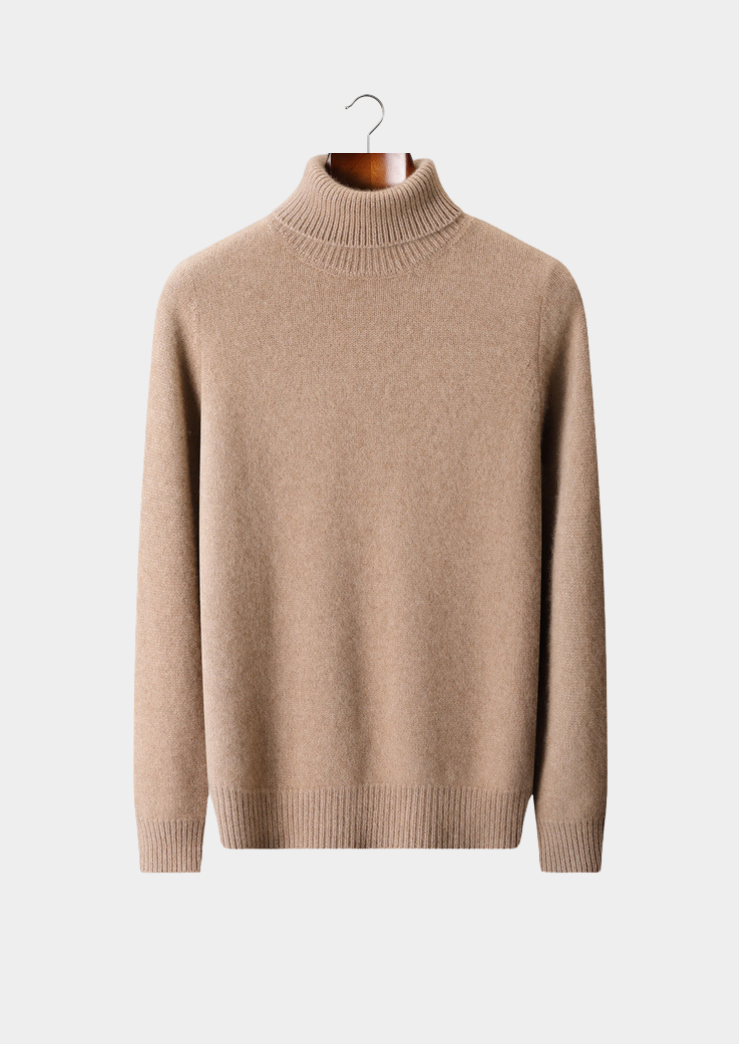 PURE CASHMERE BEIGE ESSENTIAL ROLLNECK