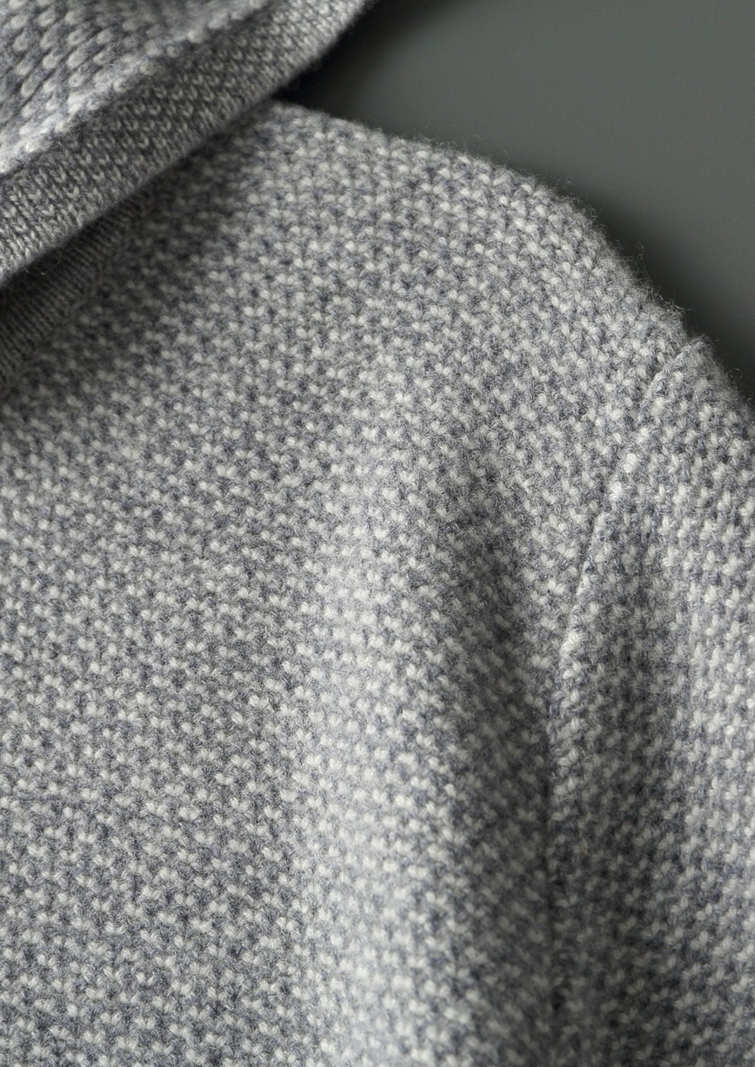 Pure Extra-Fine Merino Wool Light Gray Jaquard Set