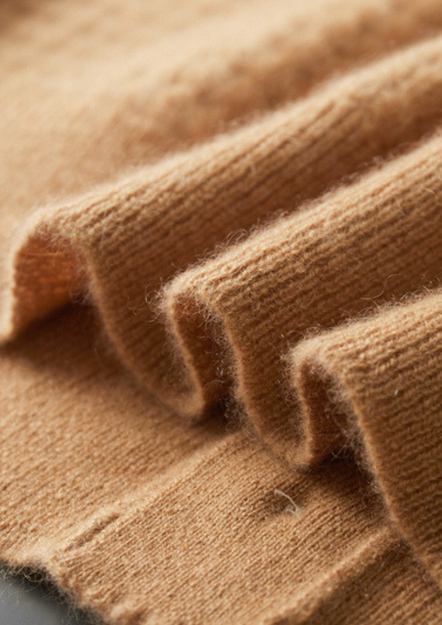 PURE CASHMERE CARAMEL TEXTURED BUTTON CARDIGAN