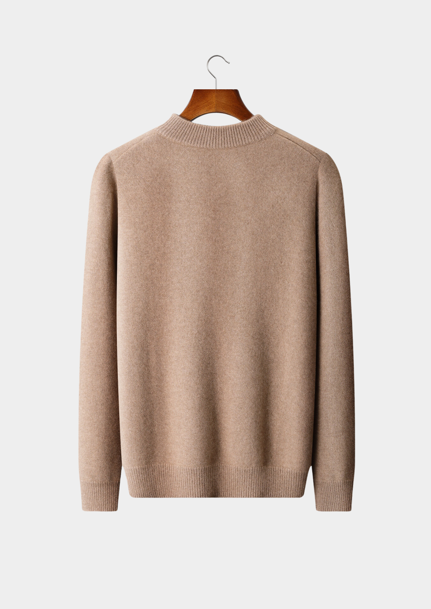 PURE CASHMERE BEIGE BUTTON SWEATER