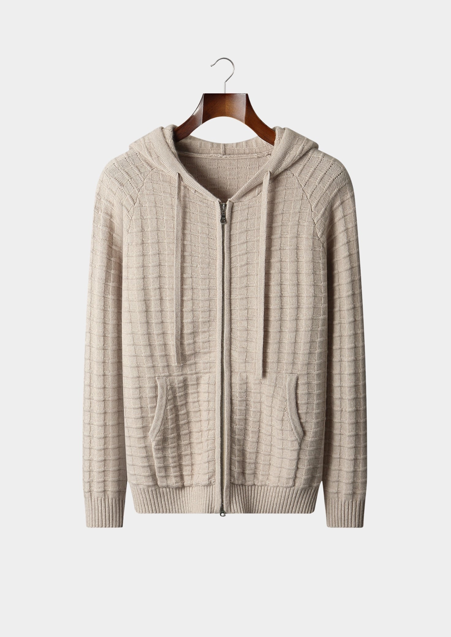 Pure Extra-Fine Merino Wool Textured Hoodie