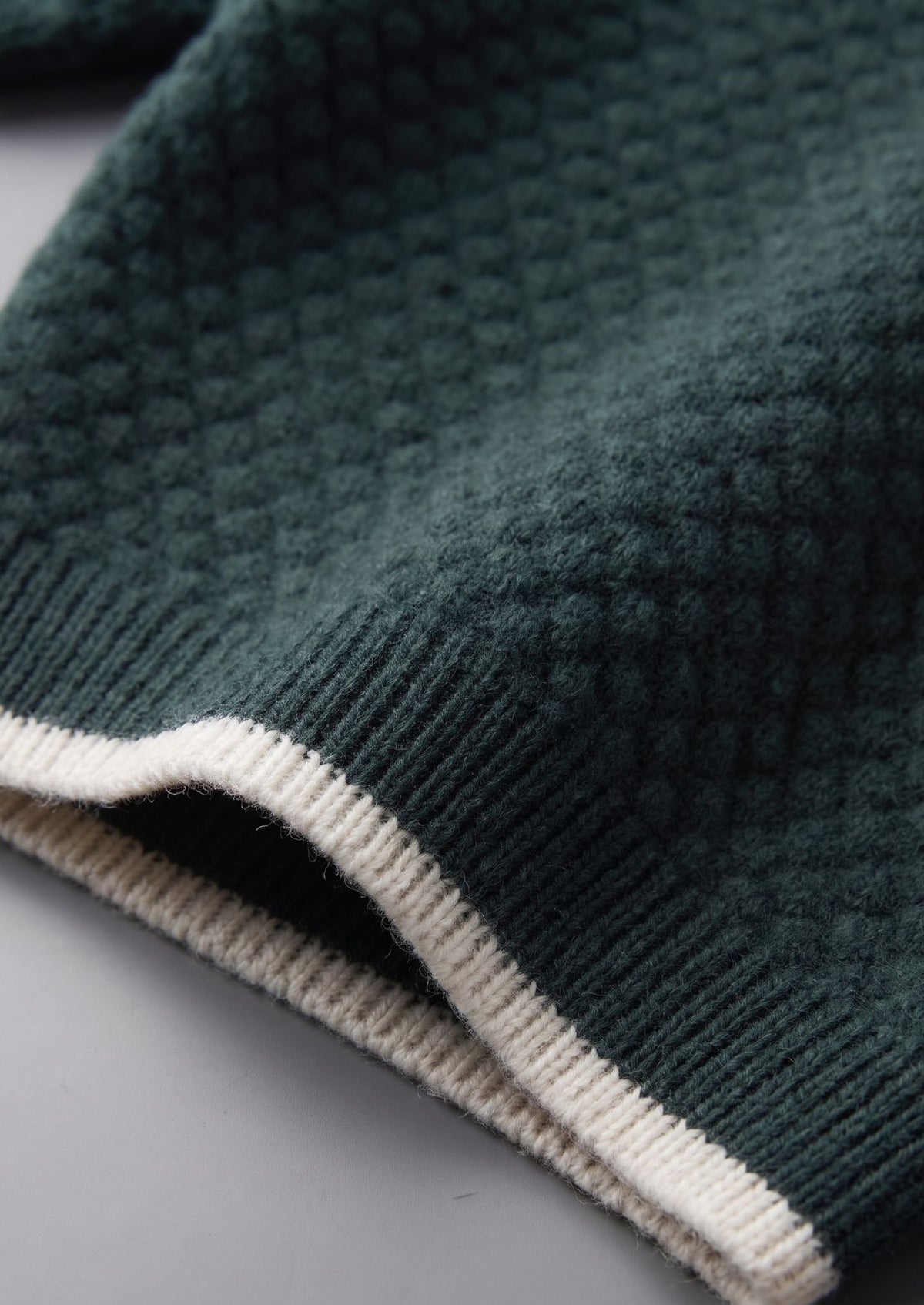 Premium Cashmere Sea Green Two-Tone Polo