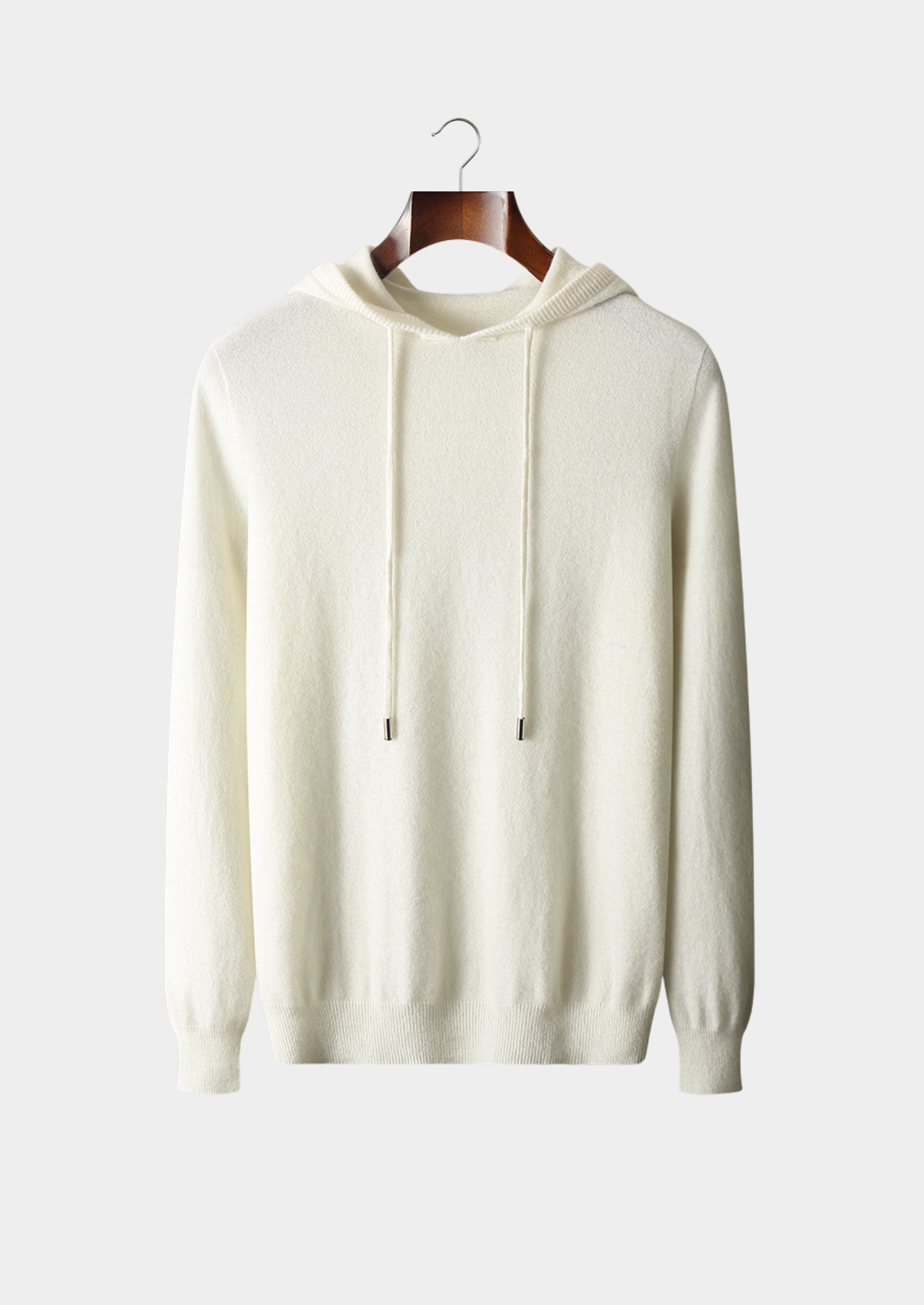 PURE EXTRA-FINE MERINO WOOL IVORY LEISURE HOODIE