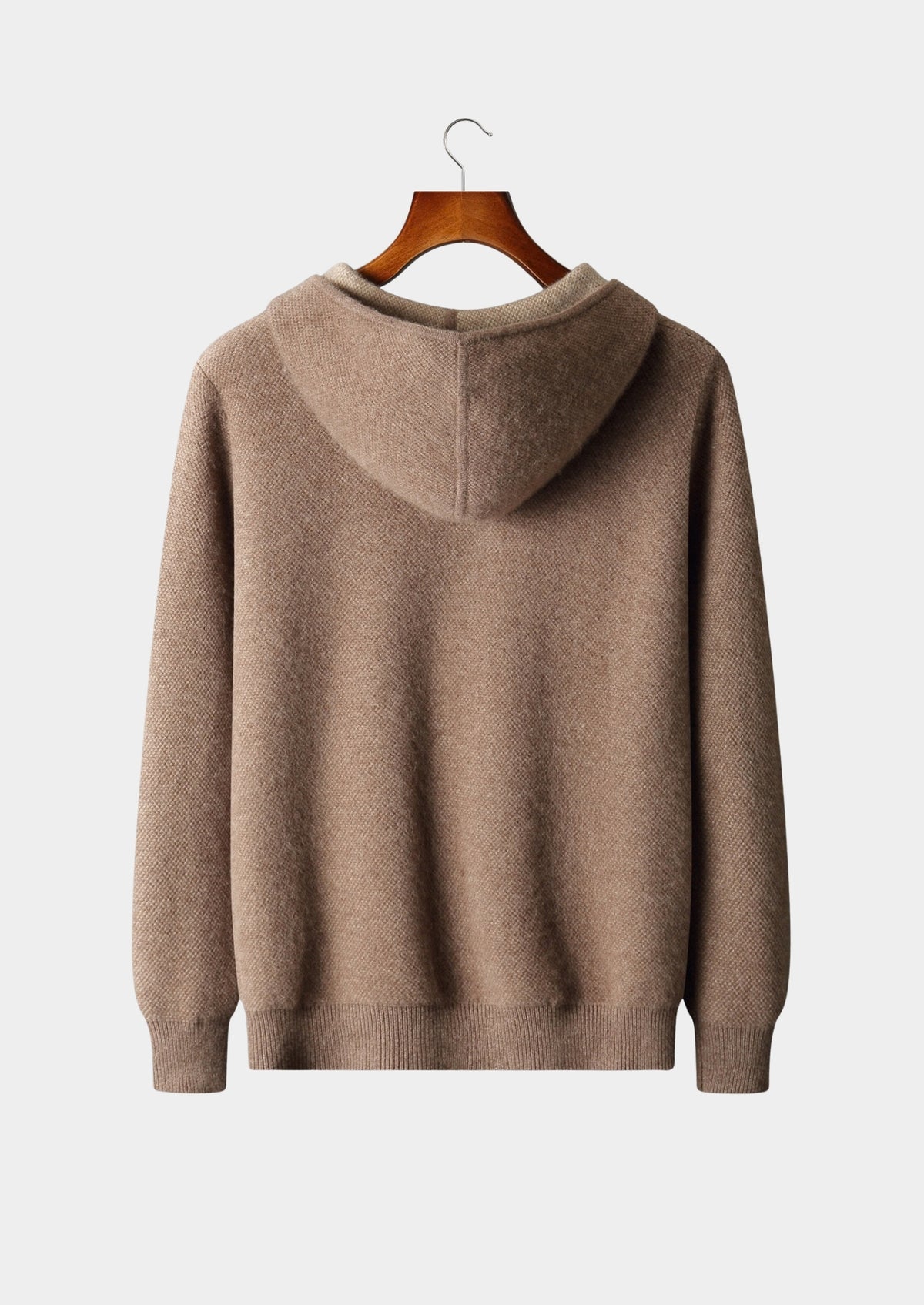 Pure Extra-Fine Merino Wool Jacquard Zip Hoodie