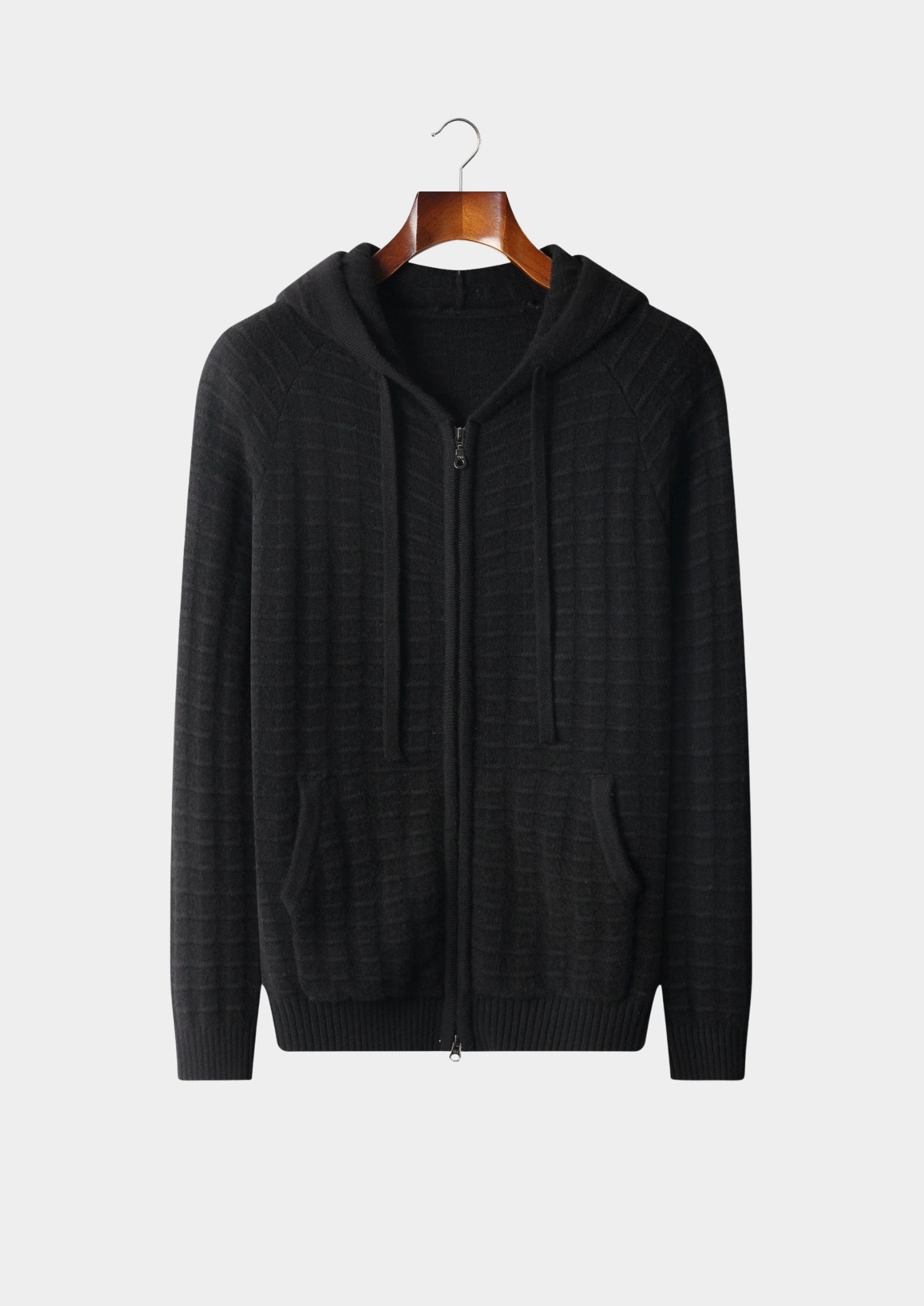 Pure Extra-Fine Merino Wool Textured Hoodie