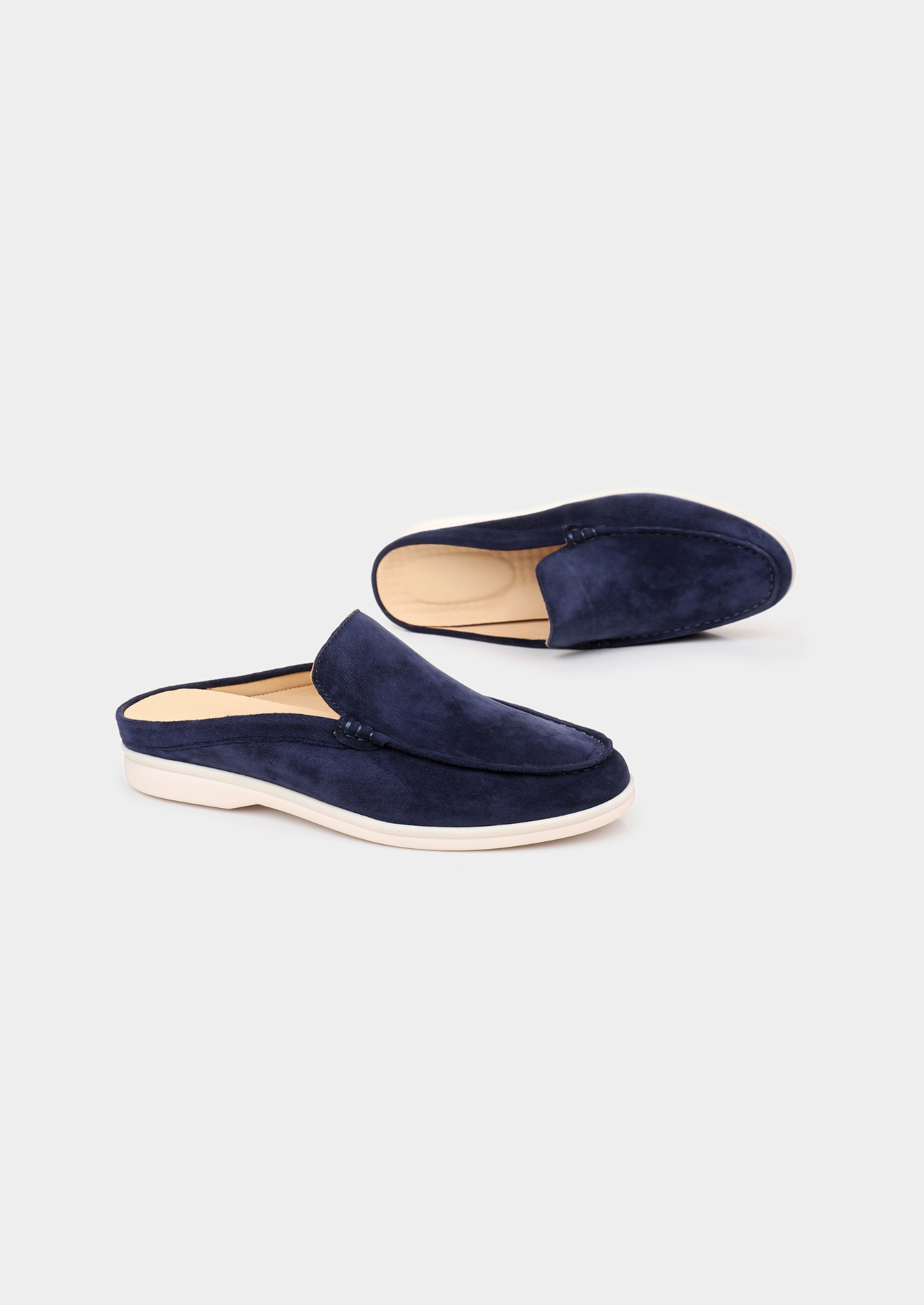 Navy Blue Marina Suede Slipper