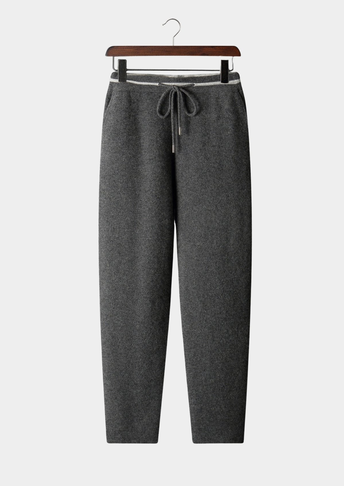 Pure Extra-Fine Merino Wool Contrast Leisure Trousers