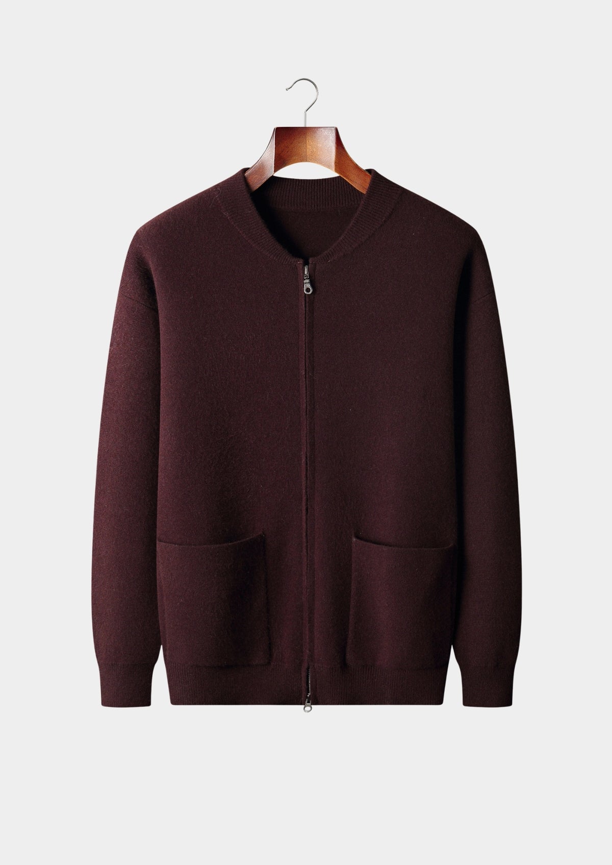 Pure Extra-Fine Merino Wool Essential Zip Cardigan