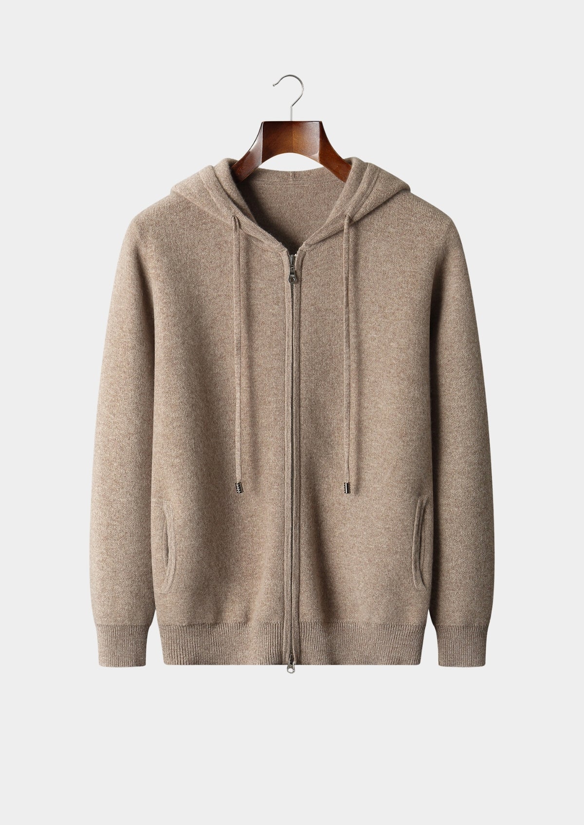 Pure Extra-Fine Merino Wool Zipper Hoodie