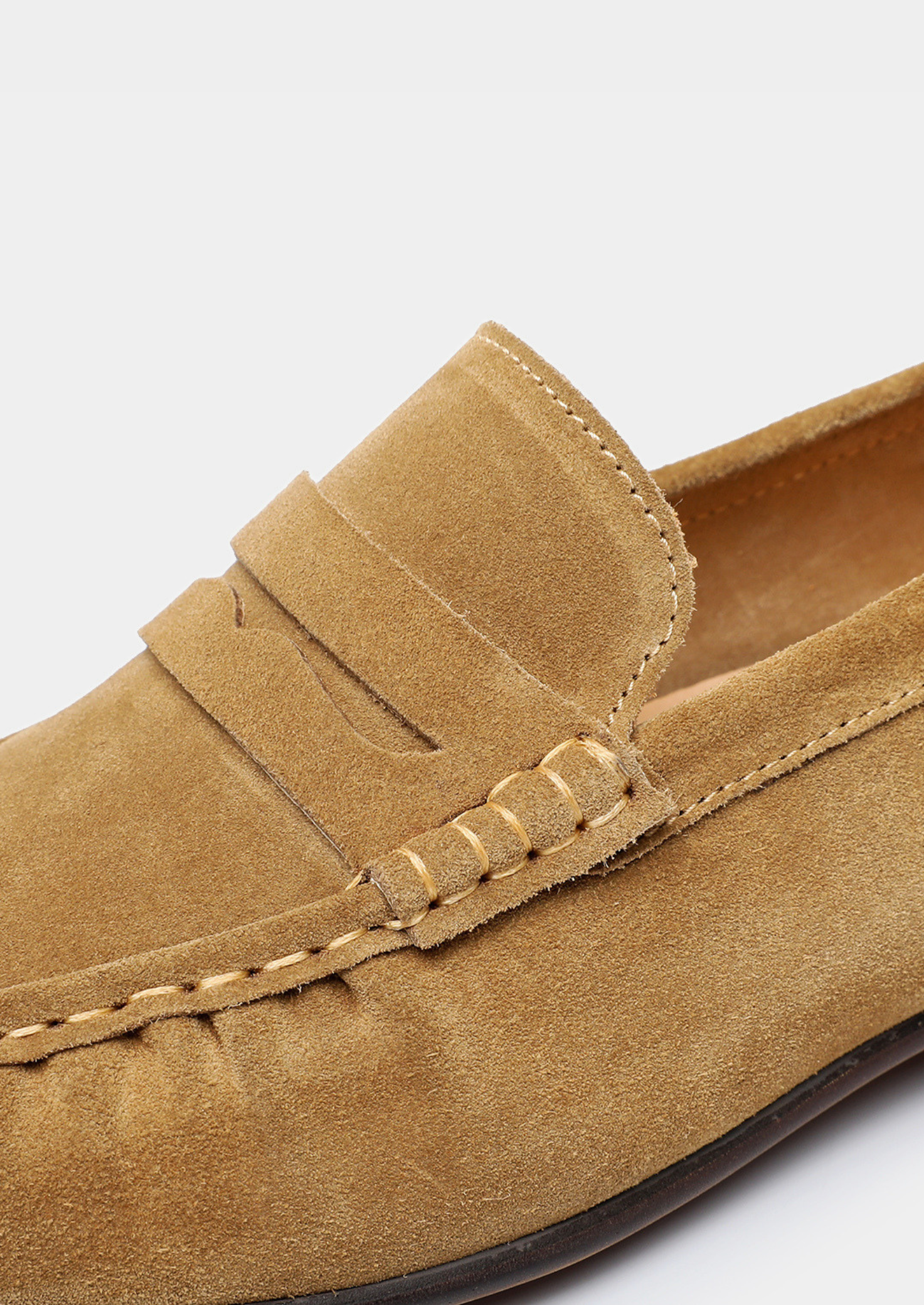 CARAMEL CLASSIC PENNY SUEDE LOAFERS