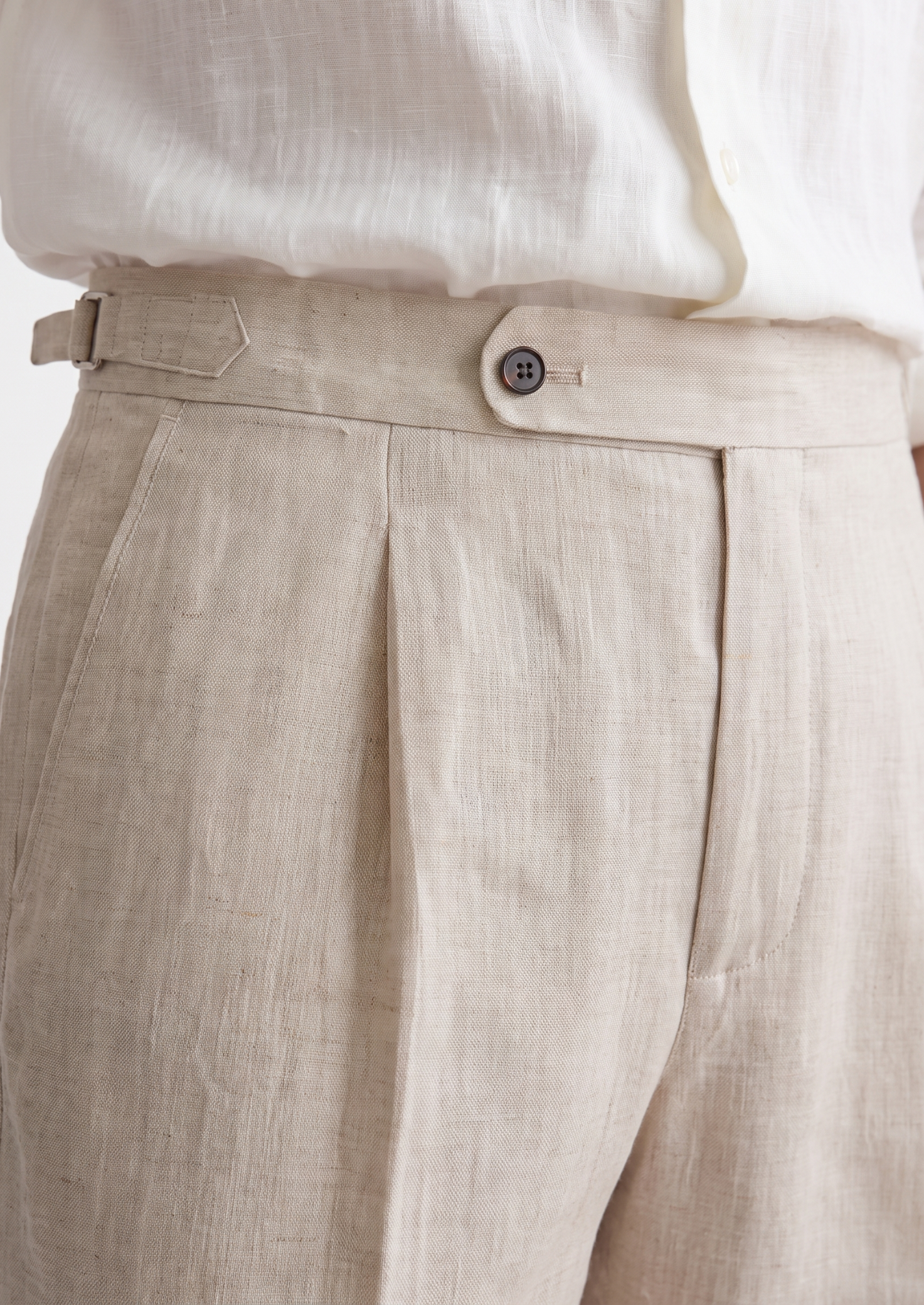 TUSCANY PLEATED COASTAL TROUSERS - Ivory