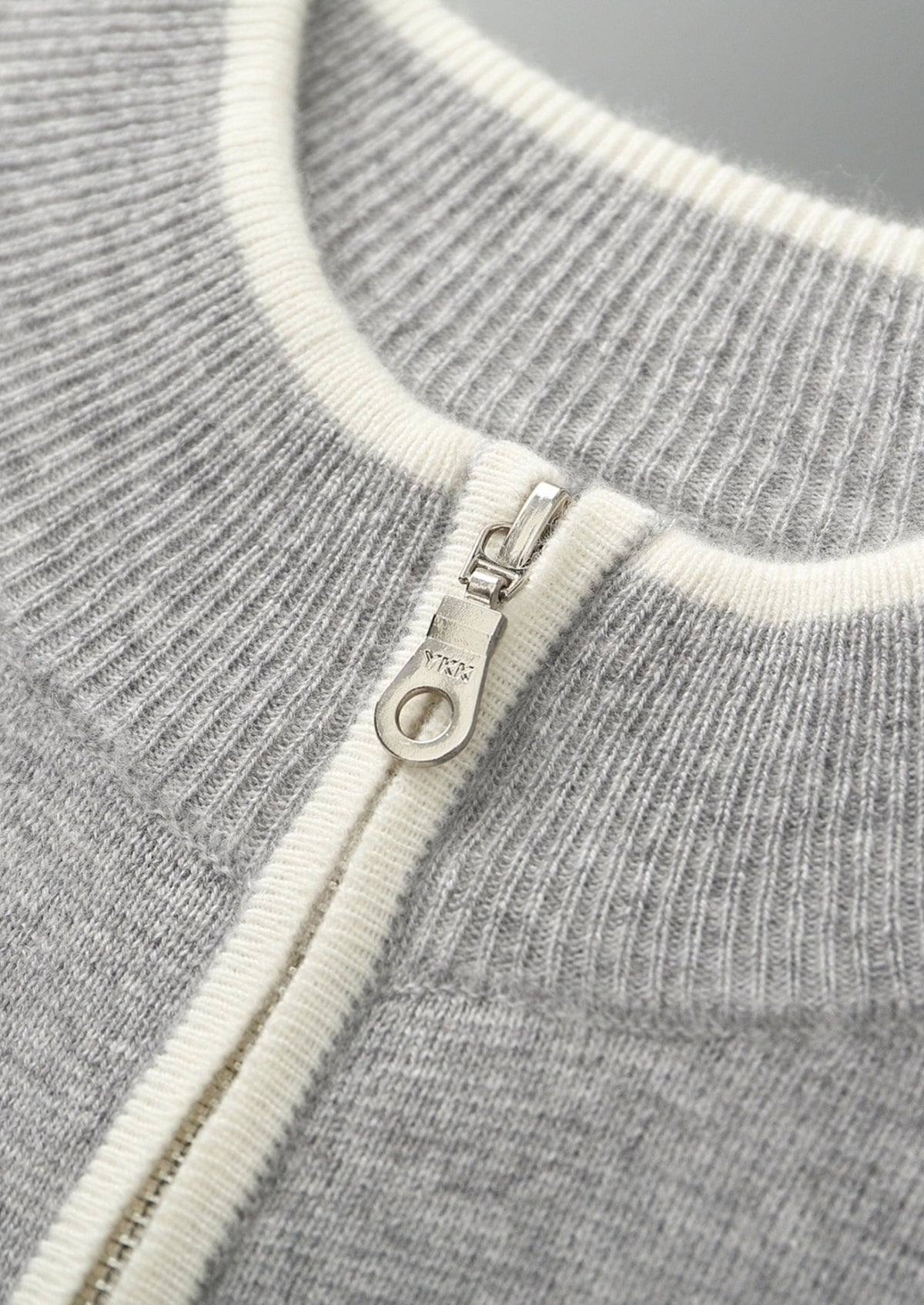 Pure Extra-Fine Merino Wool Contrast Zip Cardigan