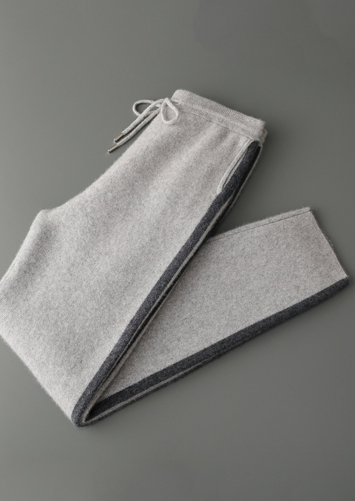 Pure Extra-Fine Merino Wool Striped Leisure Trousers
