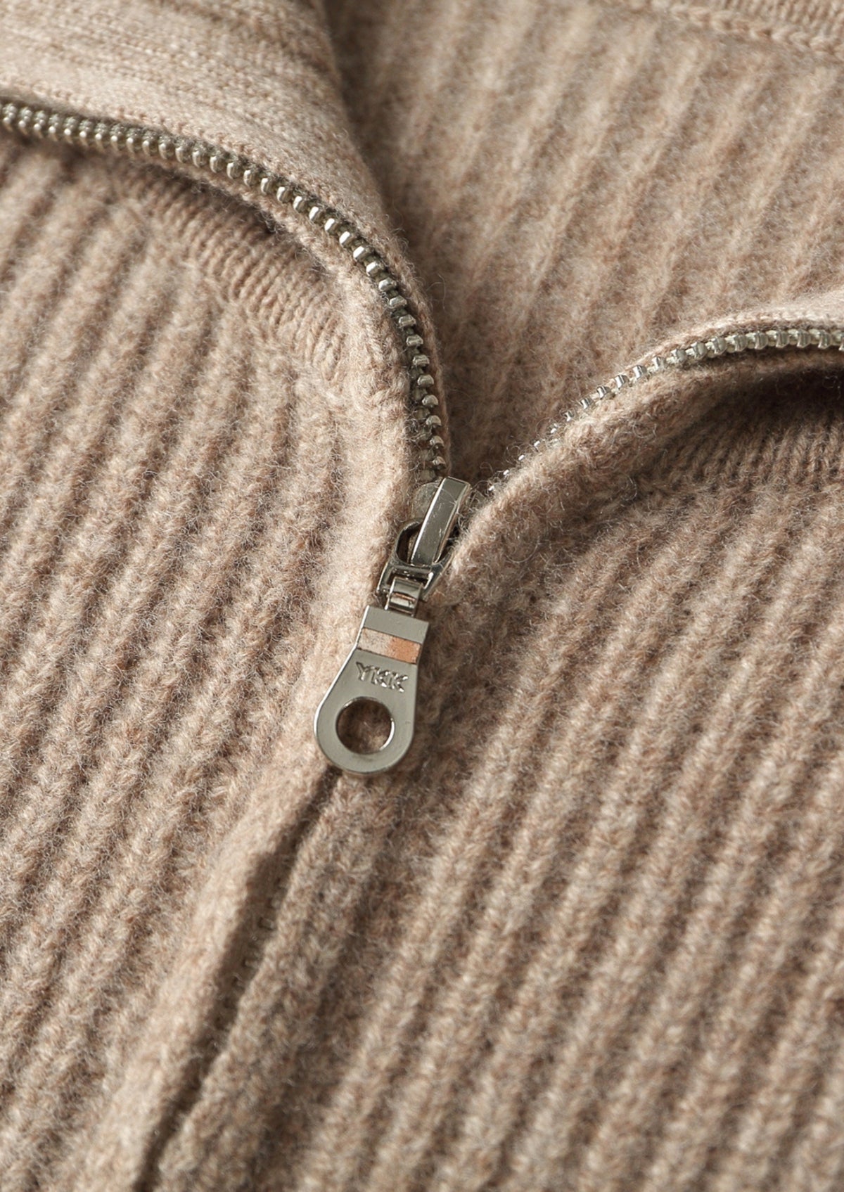 Pure Extra-Fine Merino Wool Ribbed Funnel Neck