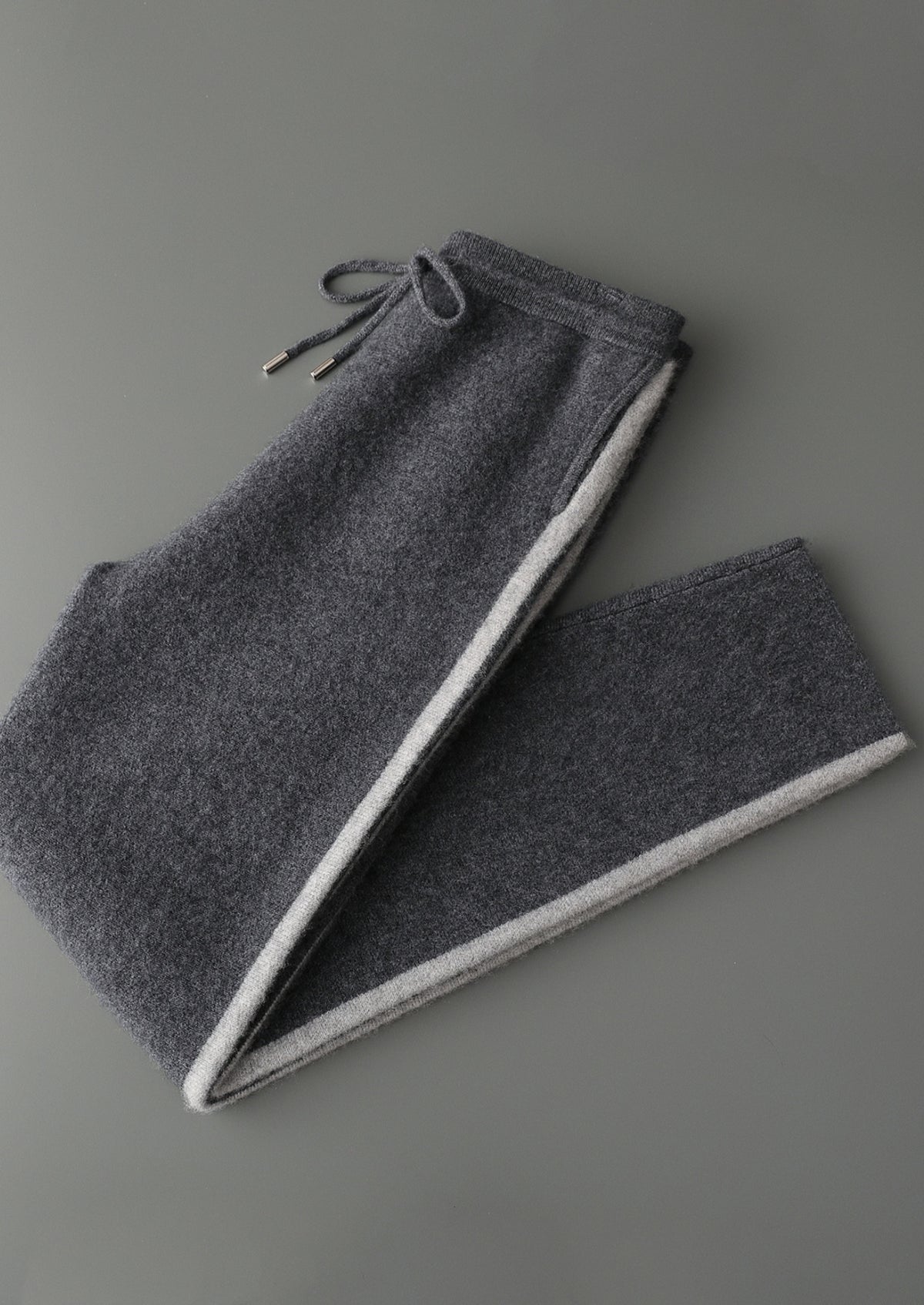Pure Extra-Fine Merino Wool Striped Leisure Trousers