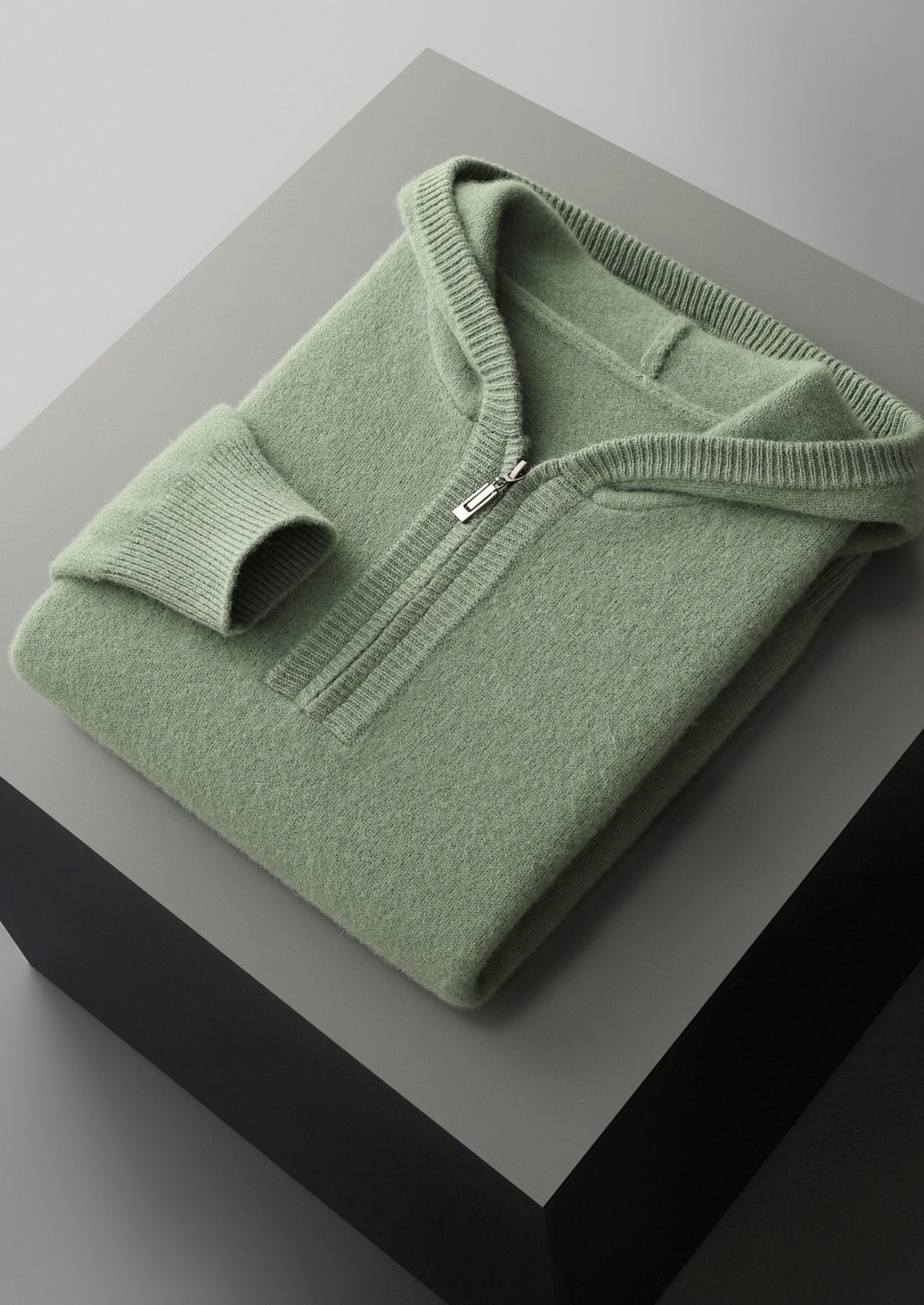 Pure Extra-Fine Merino Wool Quarter-Zip Hoodie