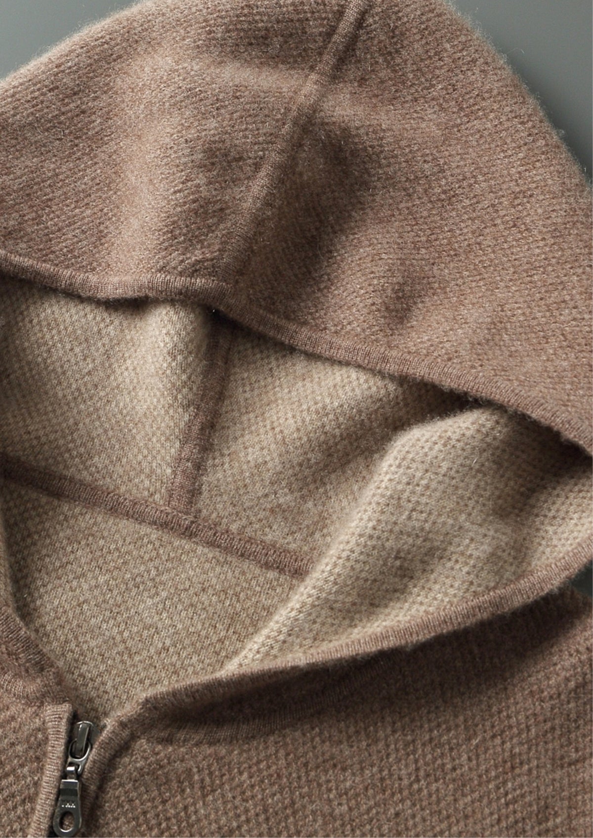 Pure Extra-Fine Merino Wool Jacquard Zip Hoodie