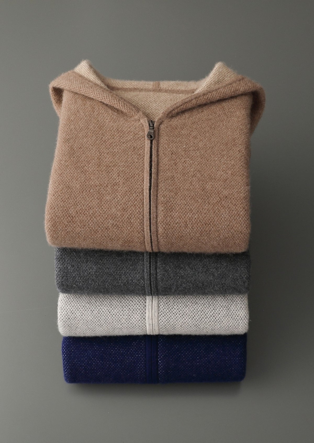 Pure Extra-Fine Merino Wool Jacquard Zip Hoodie