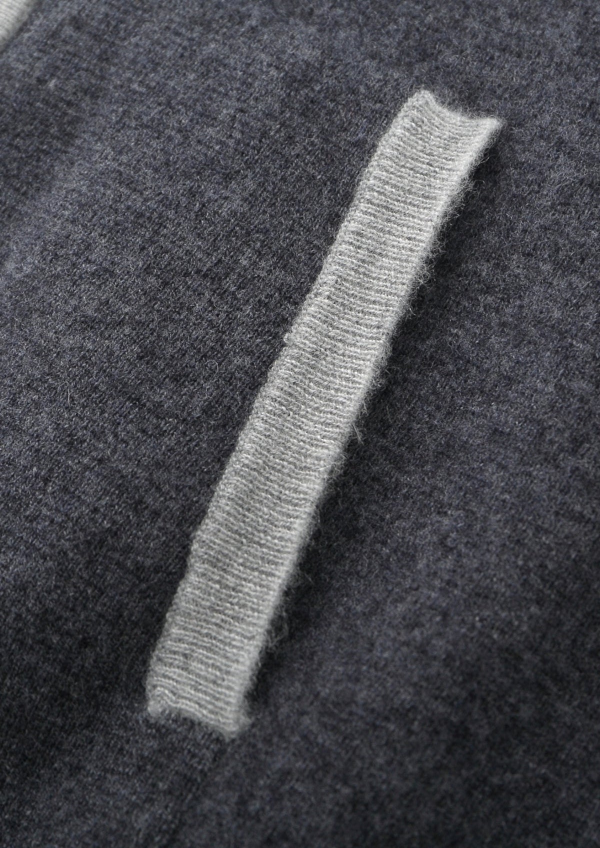 Pure Extra-Fine Merino Wool Two-Tone Zipper Hoodie