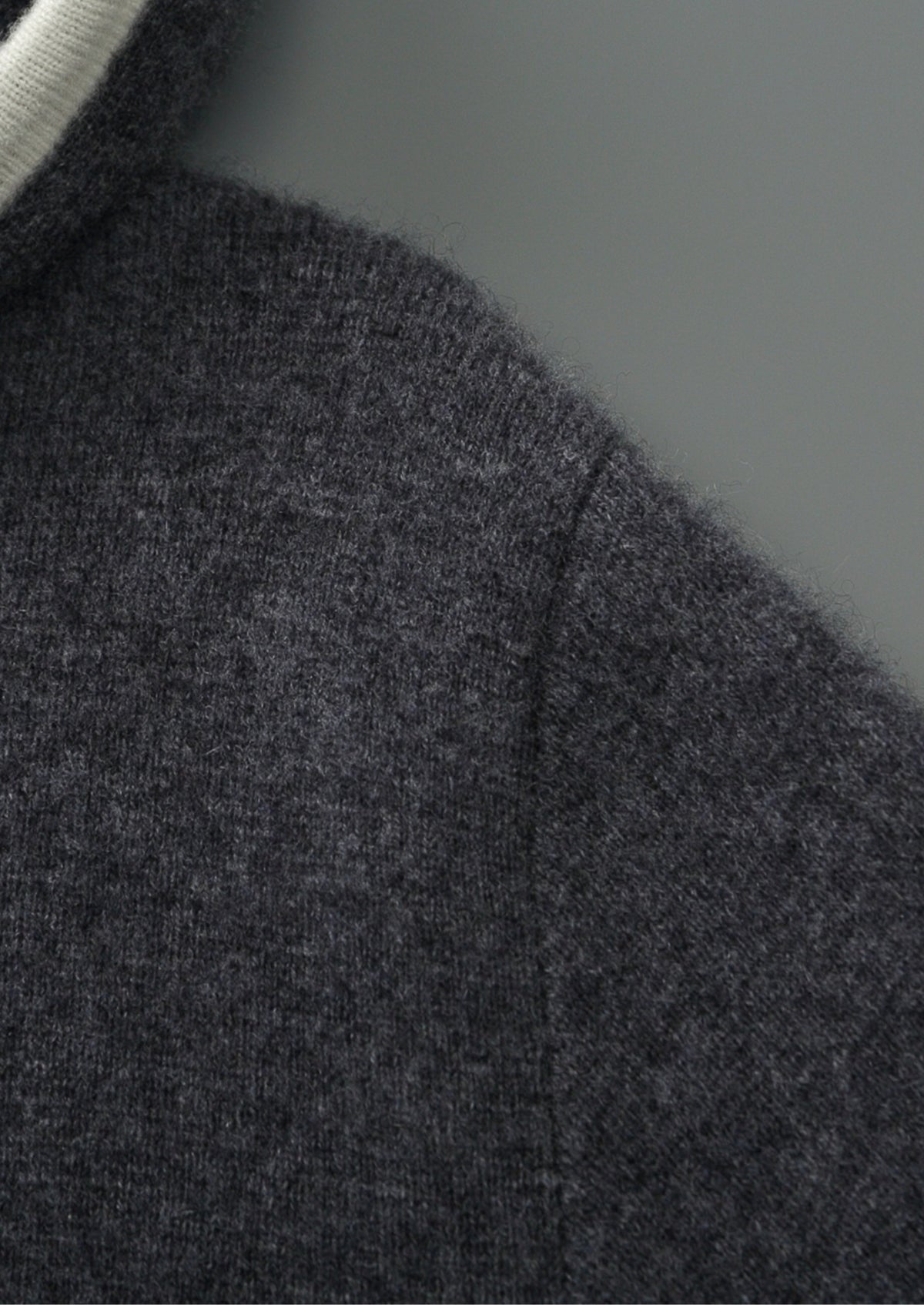 Pure Extra-Fine Merino Wool Contrast Zipper Hoodie