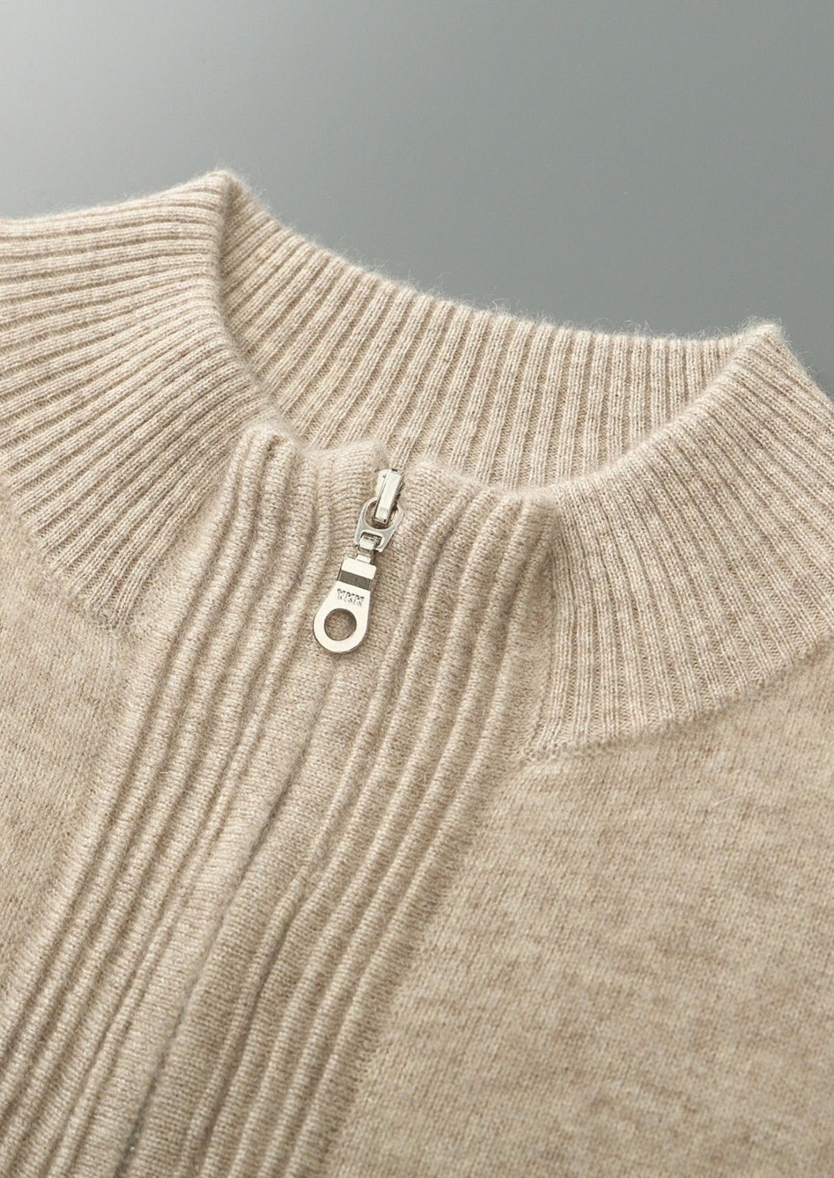 Pure Extra-Fine Merino Wool Textured Zip Cardigan